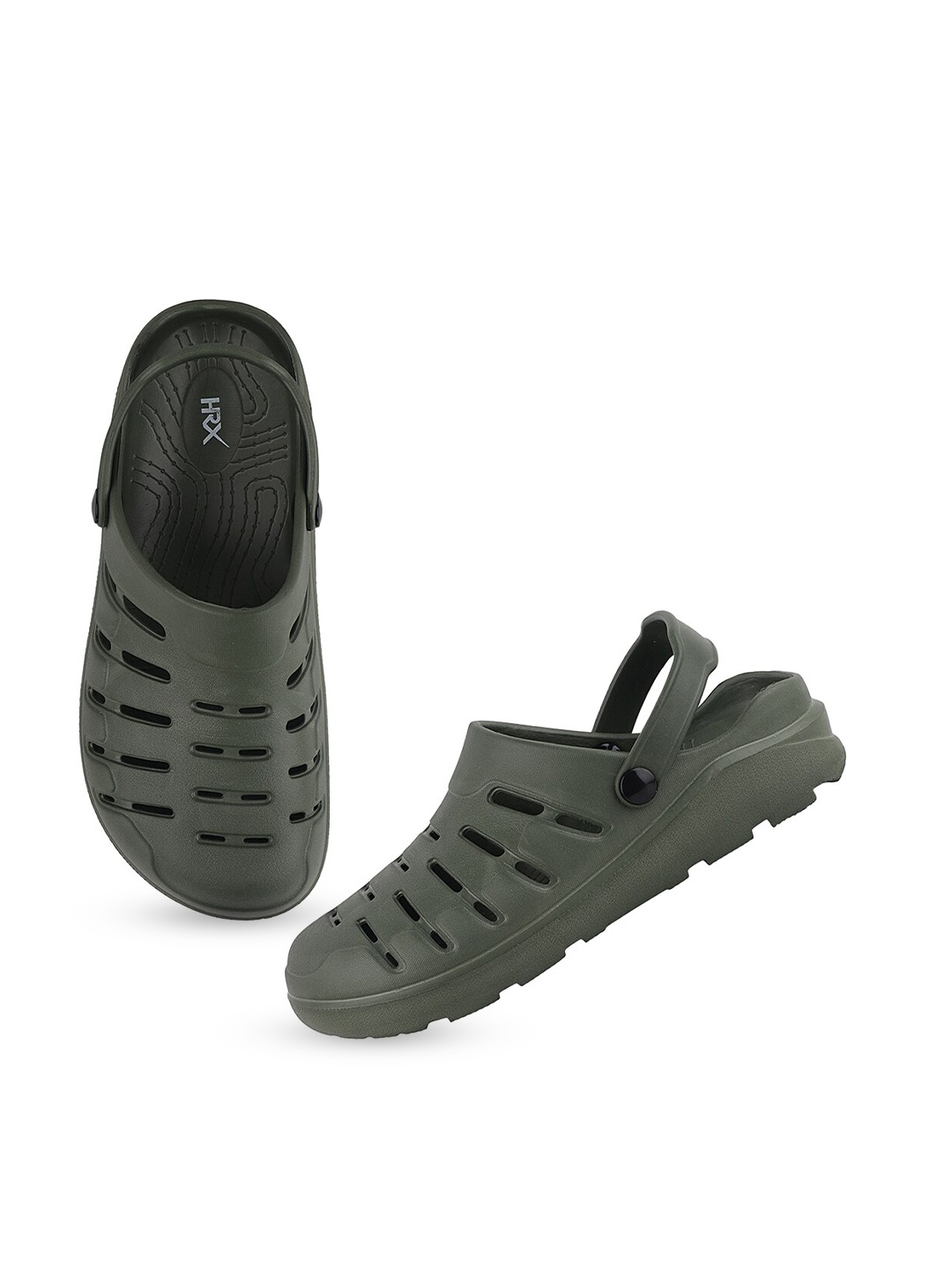 

HRX by Hrithik Roshan Men Self Design Clogs, Olive