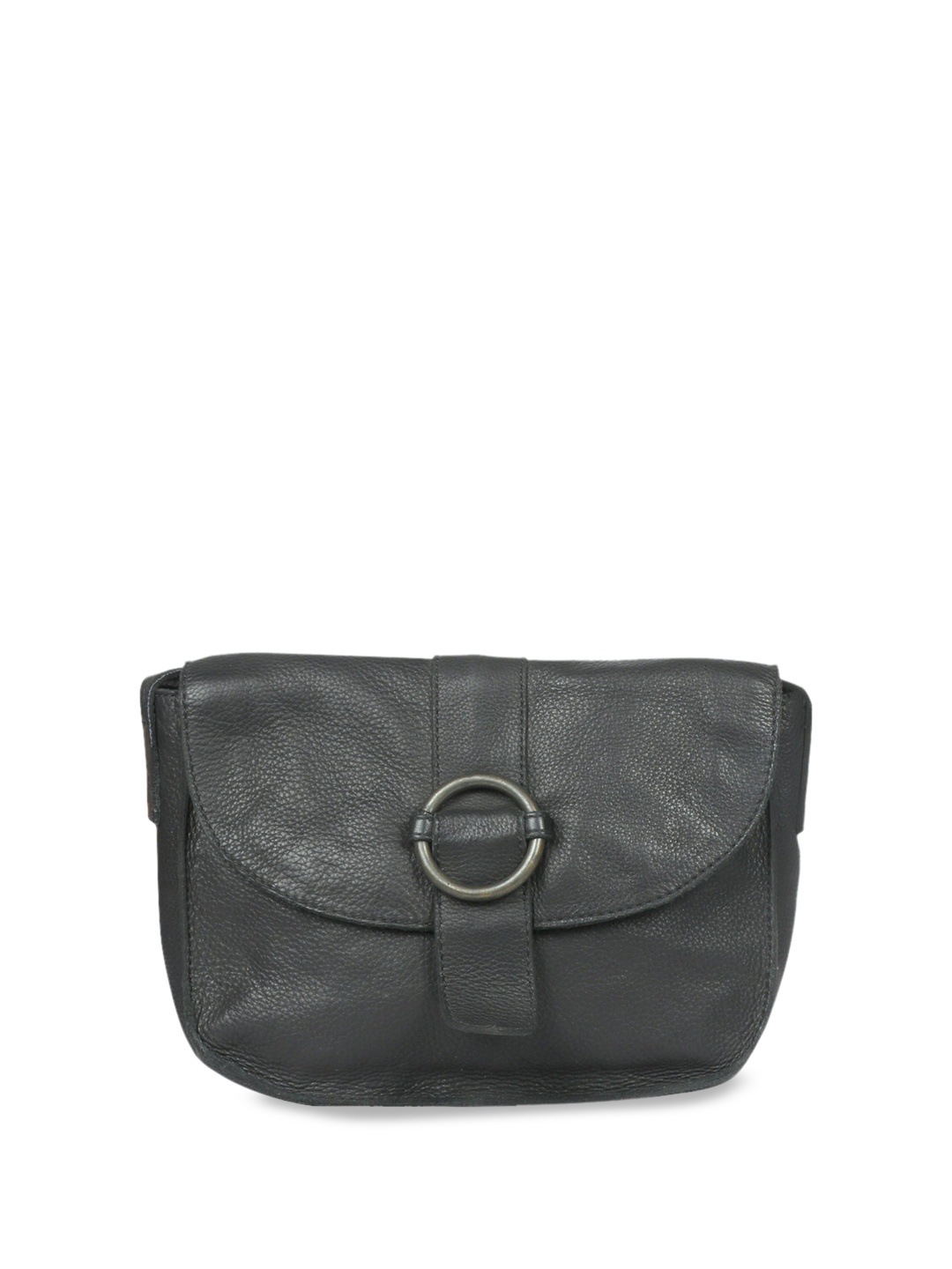 

Favore Textured Leather Swagger Sling Bag, Black