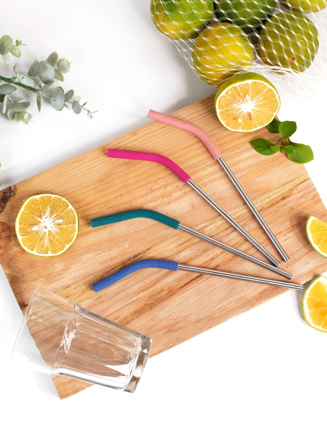 

TintBox Blue & Pink 5Pcs Stainless Steel Straws