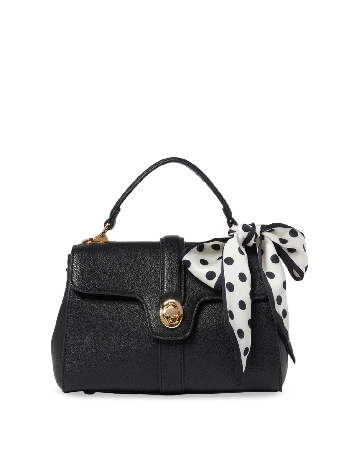 

Forever New Structured Handheld Bag With Scarf, Black
