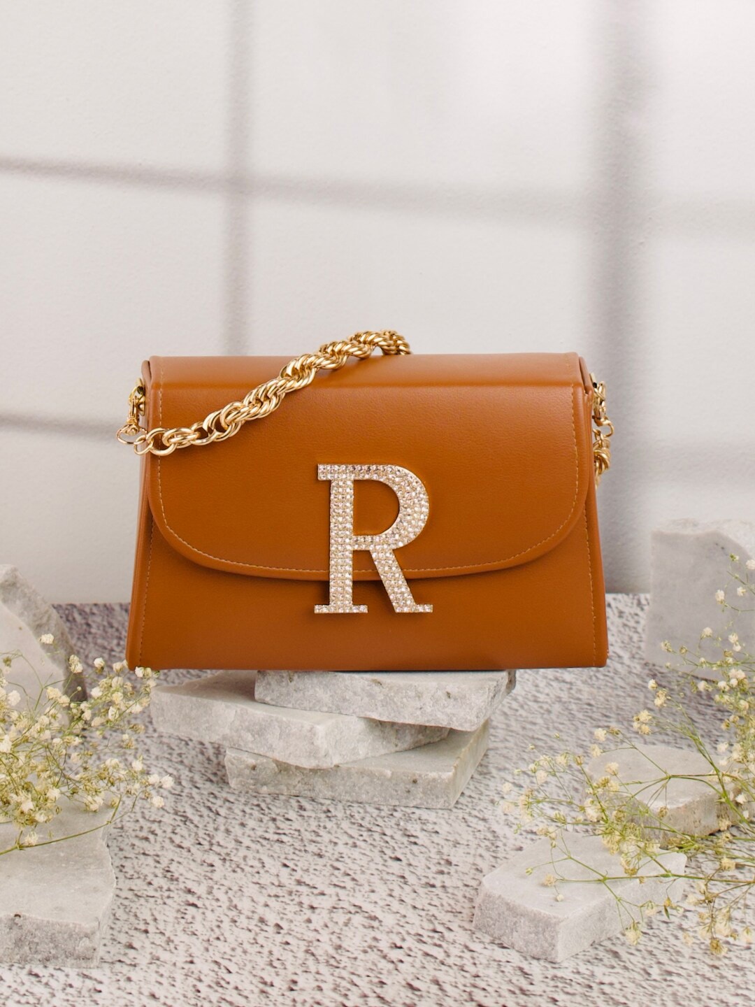 

NR By Nidhi Rathi Embellished Purse Clutch, Tan