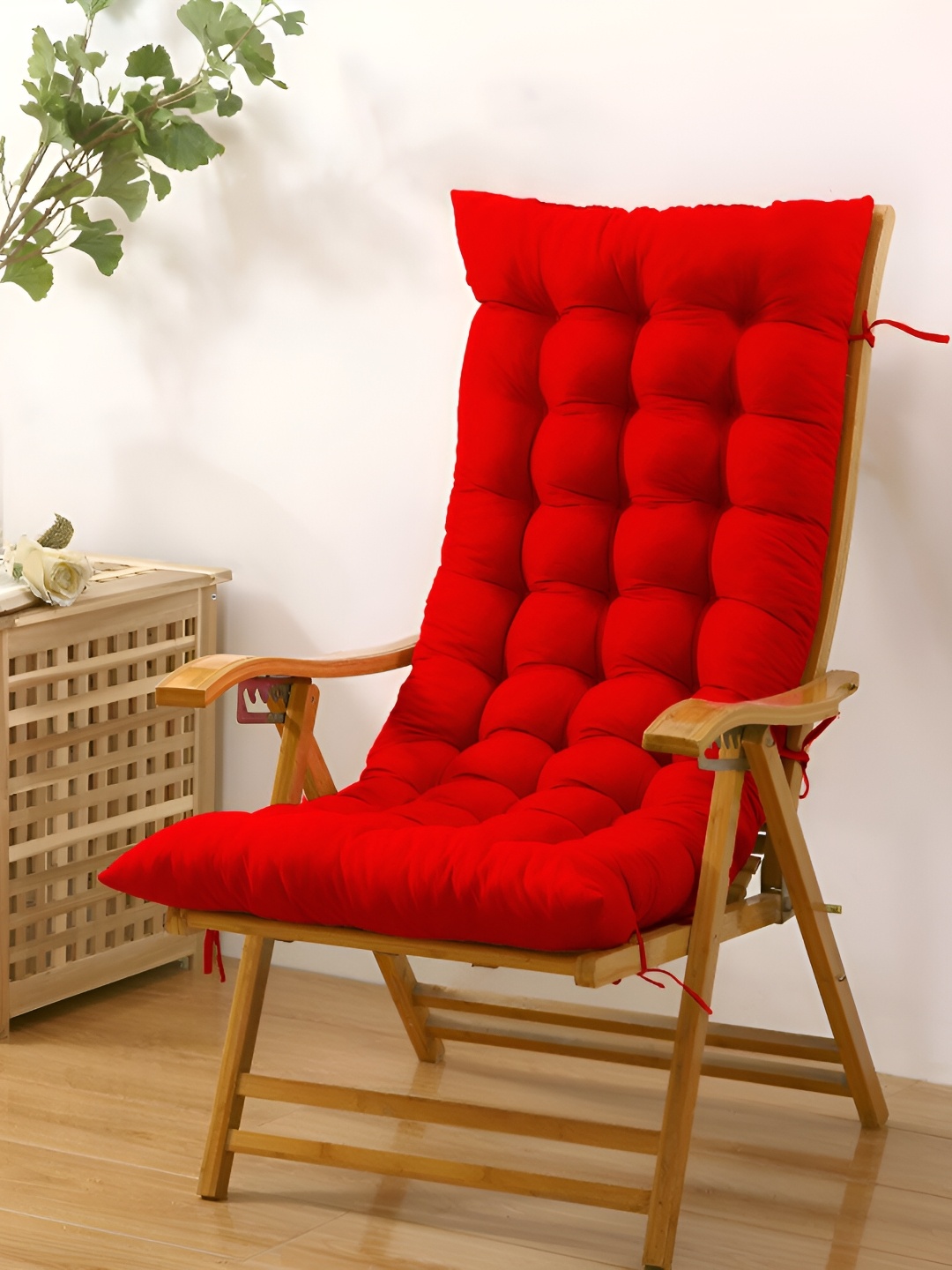 

DADDY COOL Red Rectangle Cotton Filled Rocking Chair Cushion