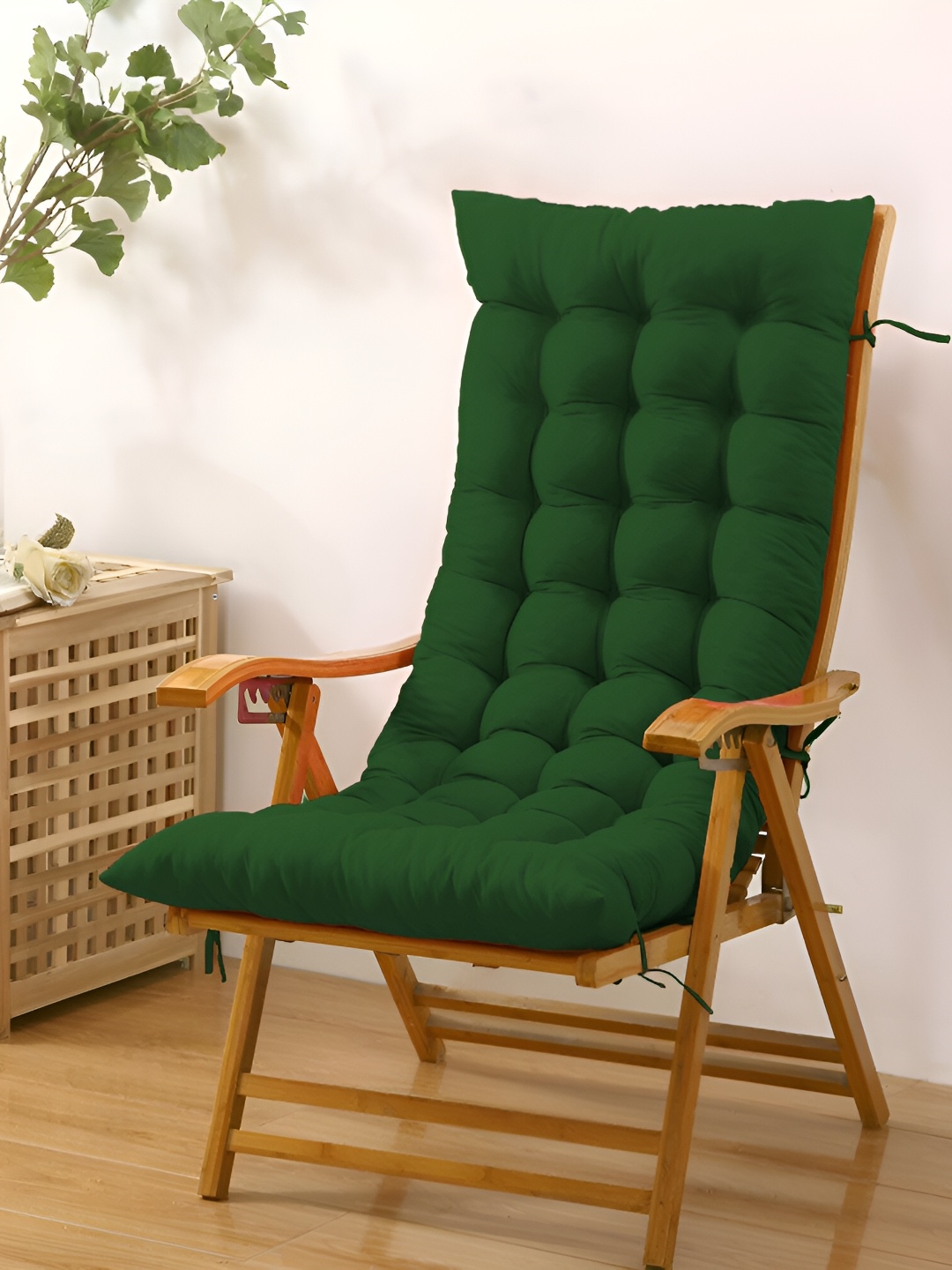 

DADDY COOL Green Rectangle Cotton Filled Rocking Chair Cushion