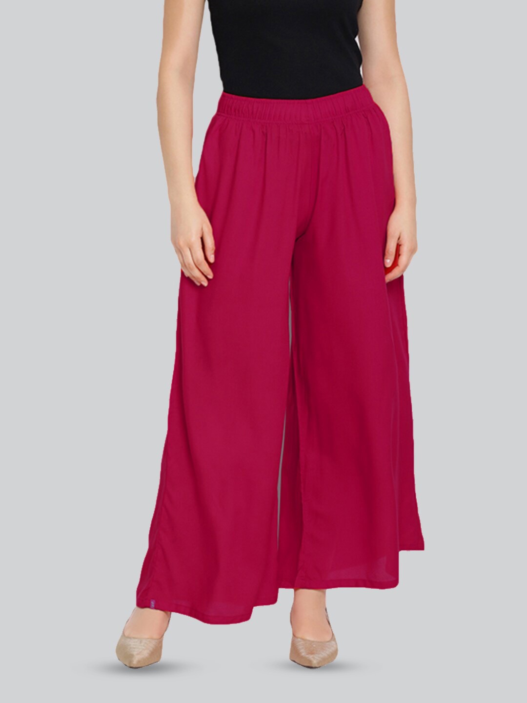 

LYRA Women Wide Leg Palazzos, Fuchsia