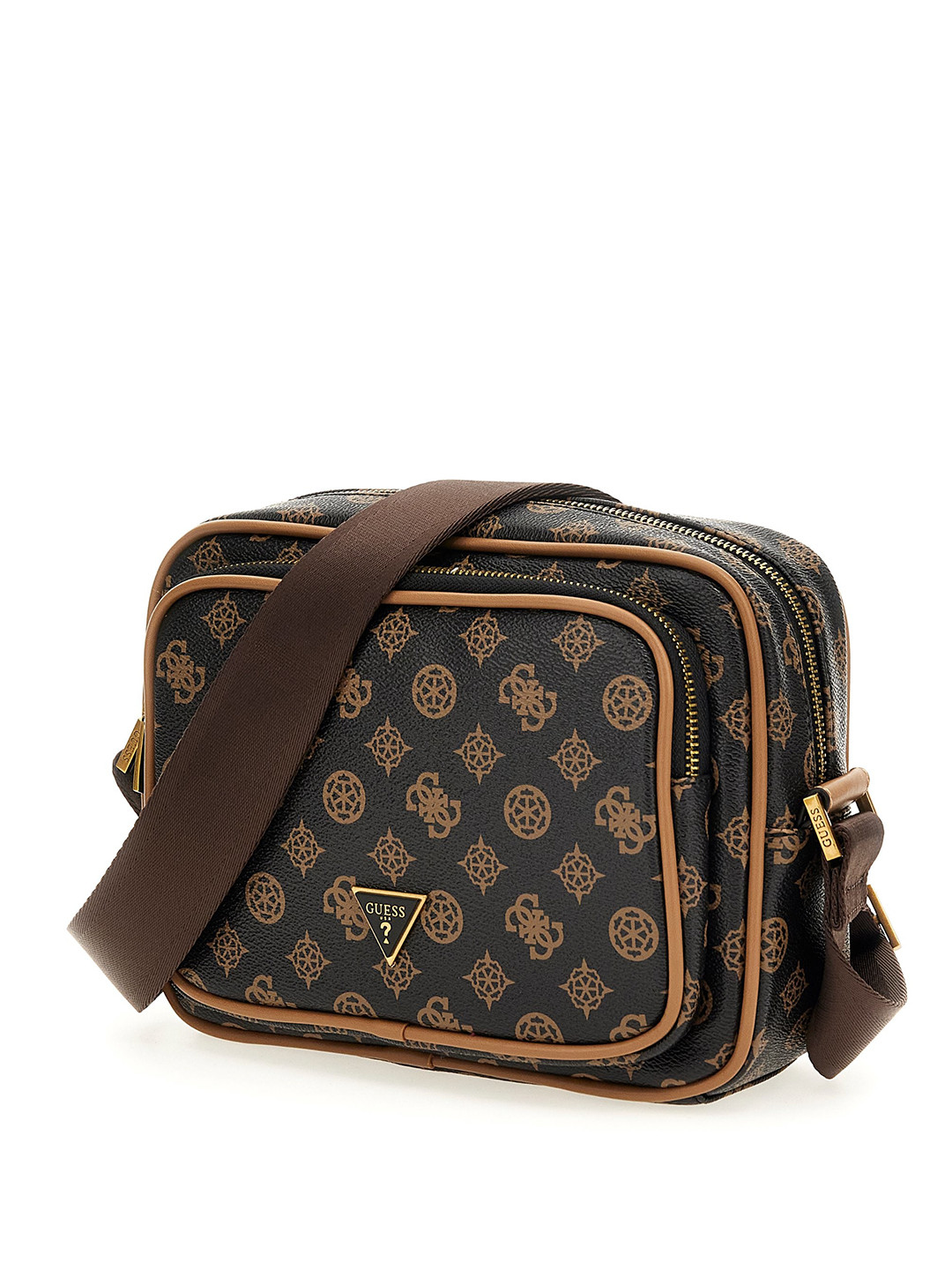 

GUESS Printed PU Structured Sling Bag, Brown