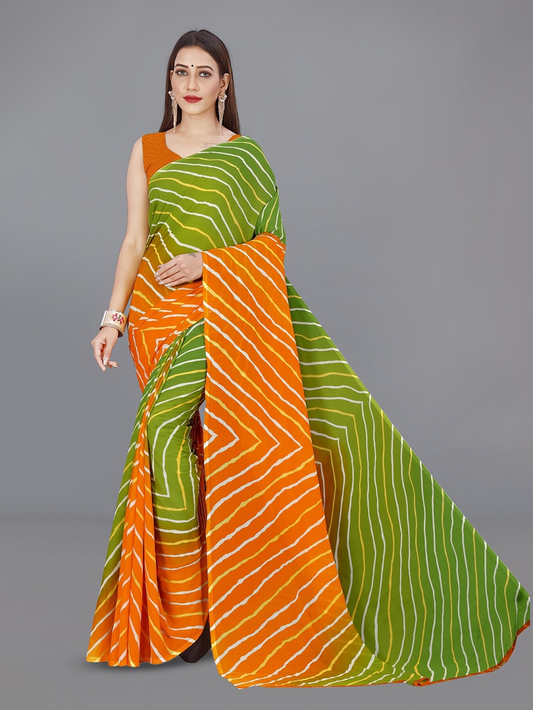 

Moda Rapido Leheriya Saree, Green
