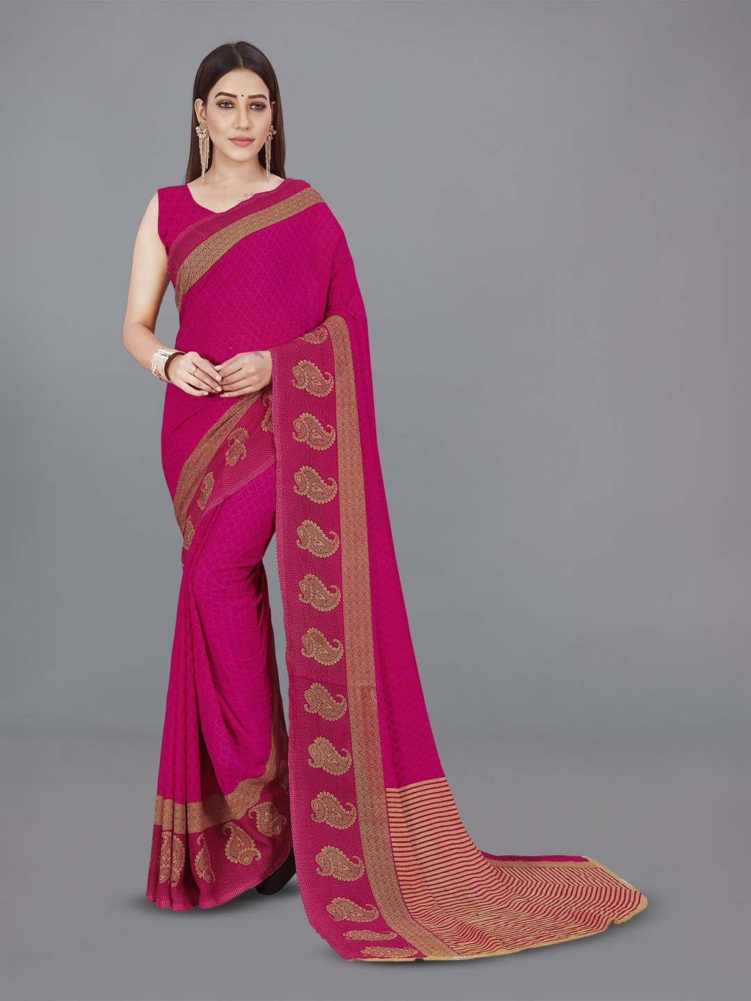 

Moda Rapido Floral Printed Saree, Pink