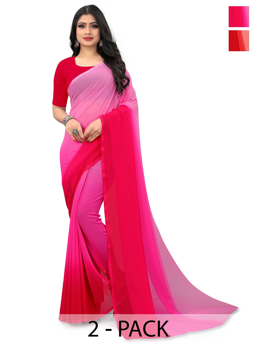 

ANAND SAREES Saree PACK OF 2, Pink