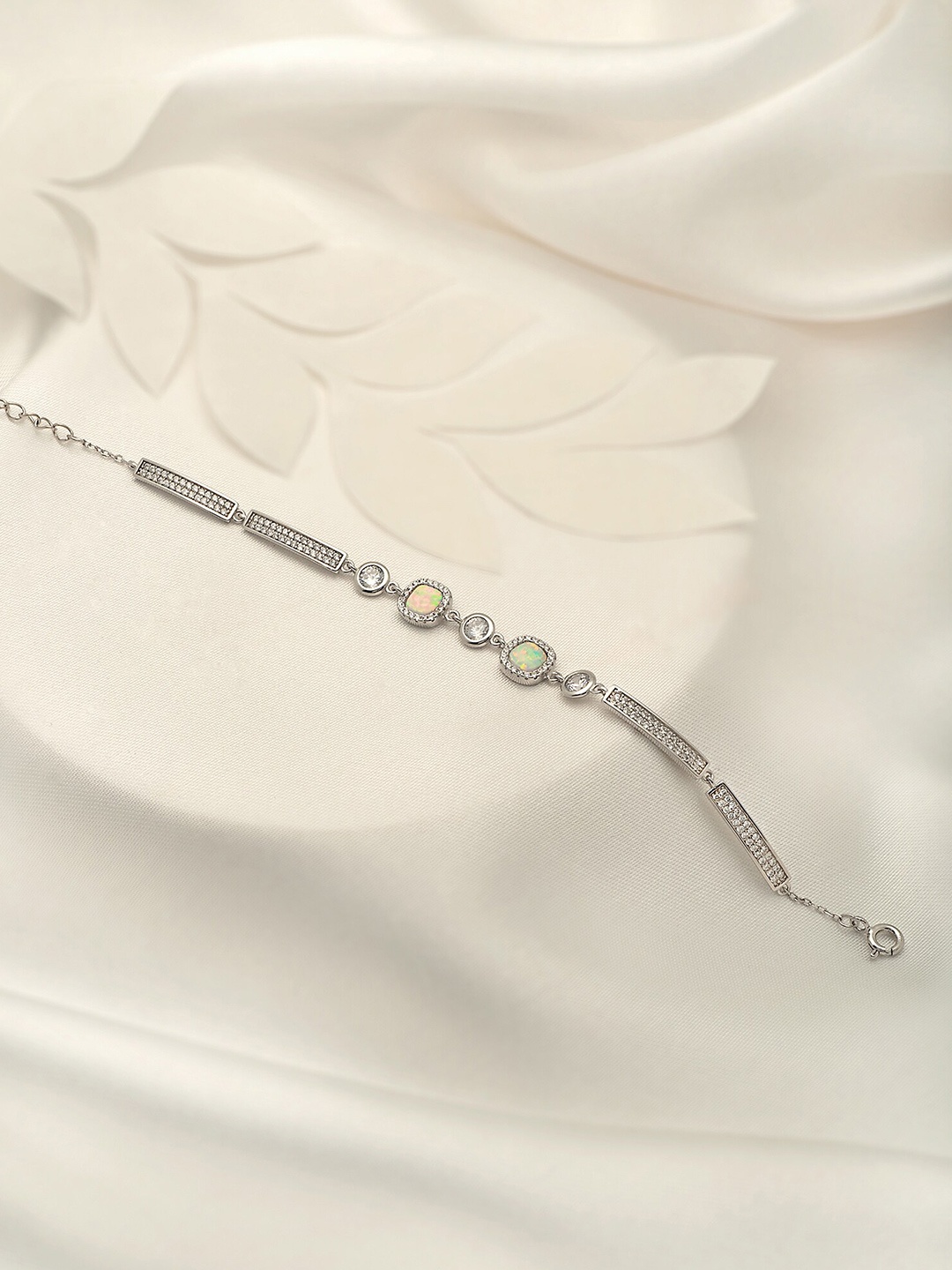 

SILBERRY Women 925 Sterling Silver Rhodium-Plated Wraparound Bracelet