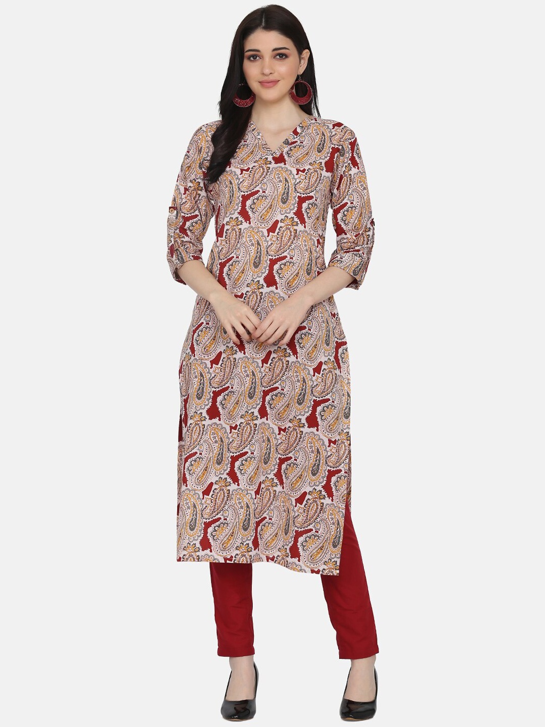 

Shaily Paisley Printed Regular Kurta With Palazzos, White