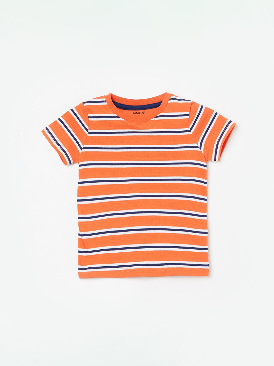 

Juniors by Lifestyle Boys Striped Round Neck Short Sleeves Cotton T-shirt, Orange