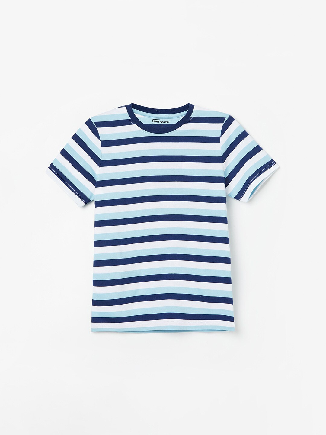 

Fame Forever by Lifestyle Boys Striped Cotton T-shirt, Blue