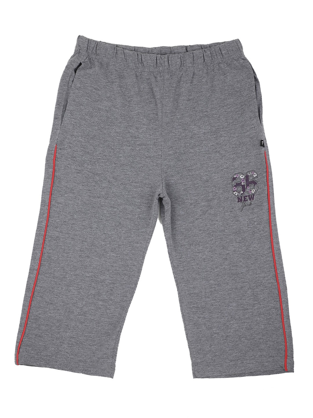 

Bodycare Kids Girls Mid-Rise Cotton Capris, Grey