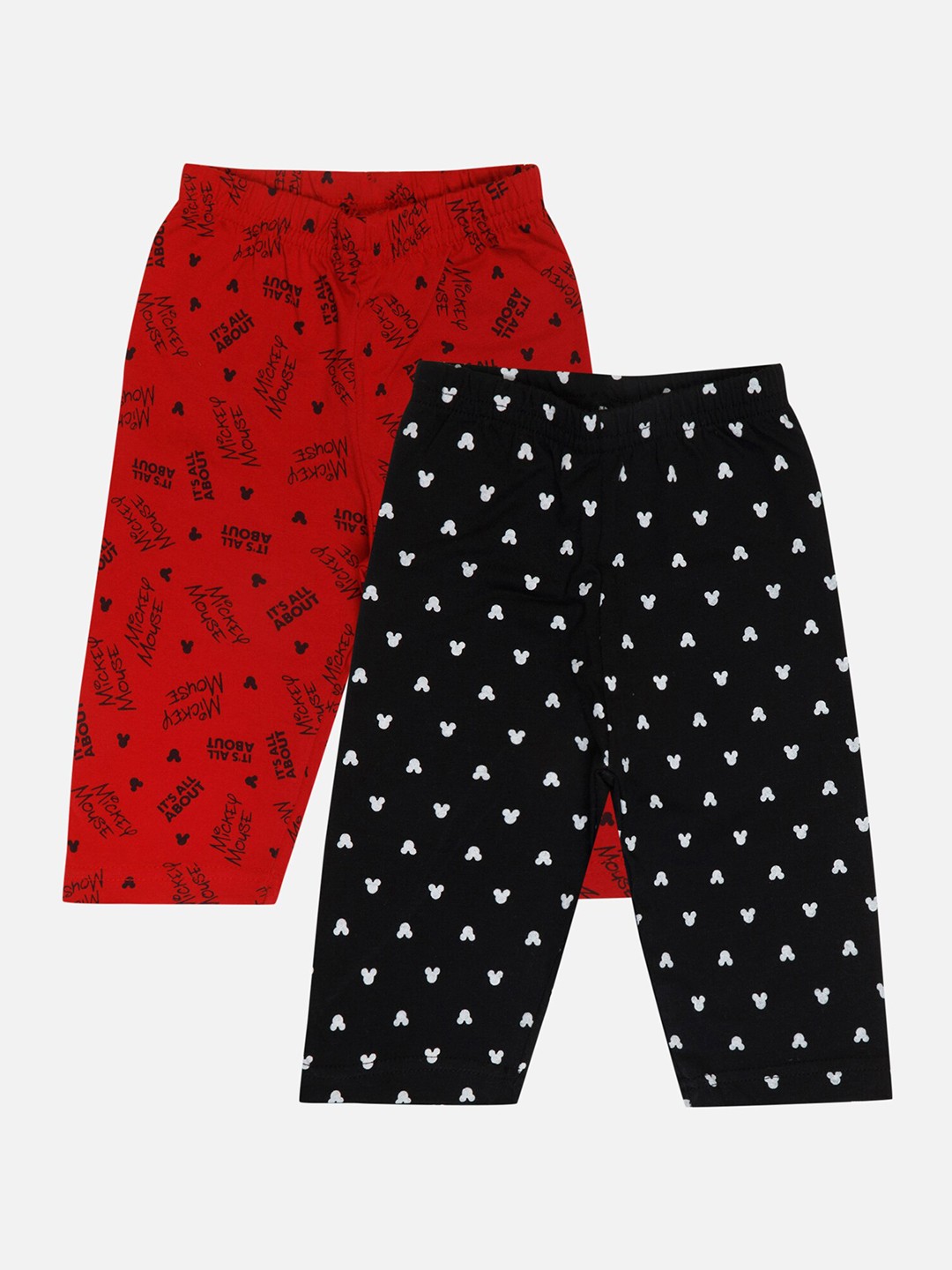 

Bodycare Kids Pack Of 2 Printed Mid-Rise Cotton Capris, Black