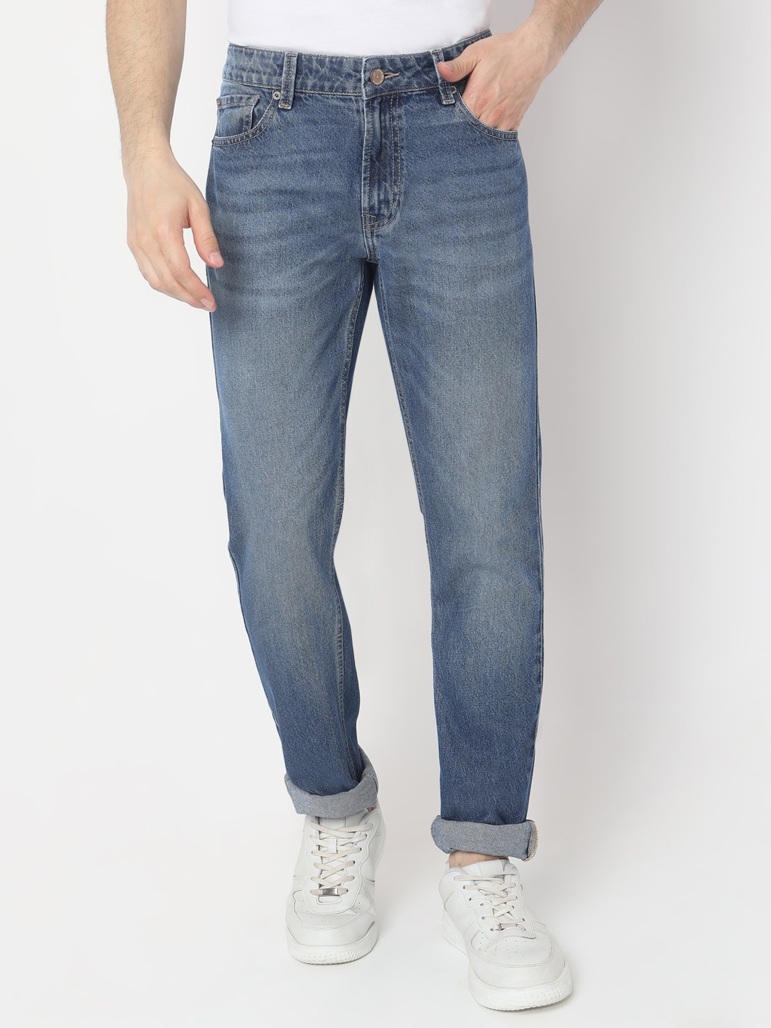

SPYKAR Men Regular Fit Pure Cotton Jeans, Blue