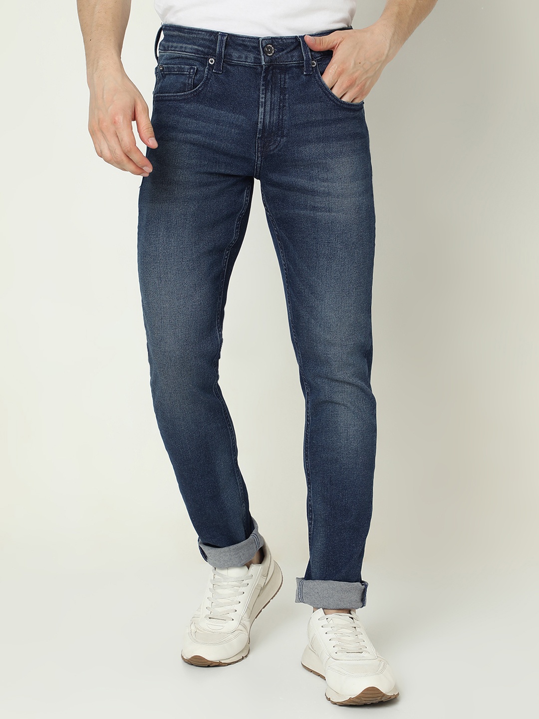 

SPYKAR Men Slim Fit Low-Rise Stretchable Jeans, Blue