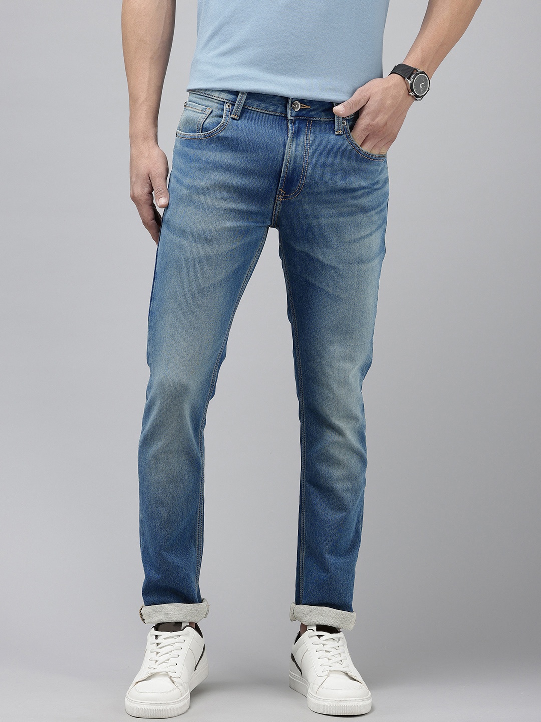 

SPYKAR Men Rover Heavy Fade Stretchable Jeans, Blue