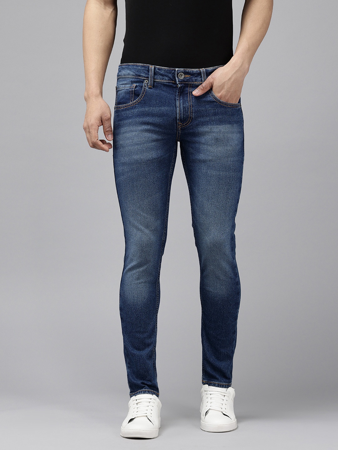 

SPYKAR Men Stretchable Slim Fit Jeans, Navy blue