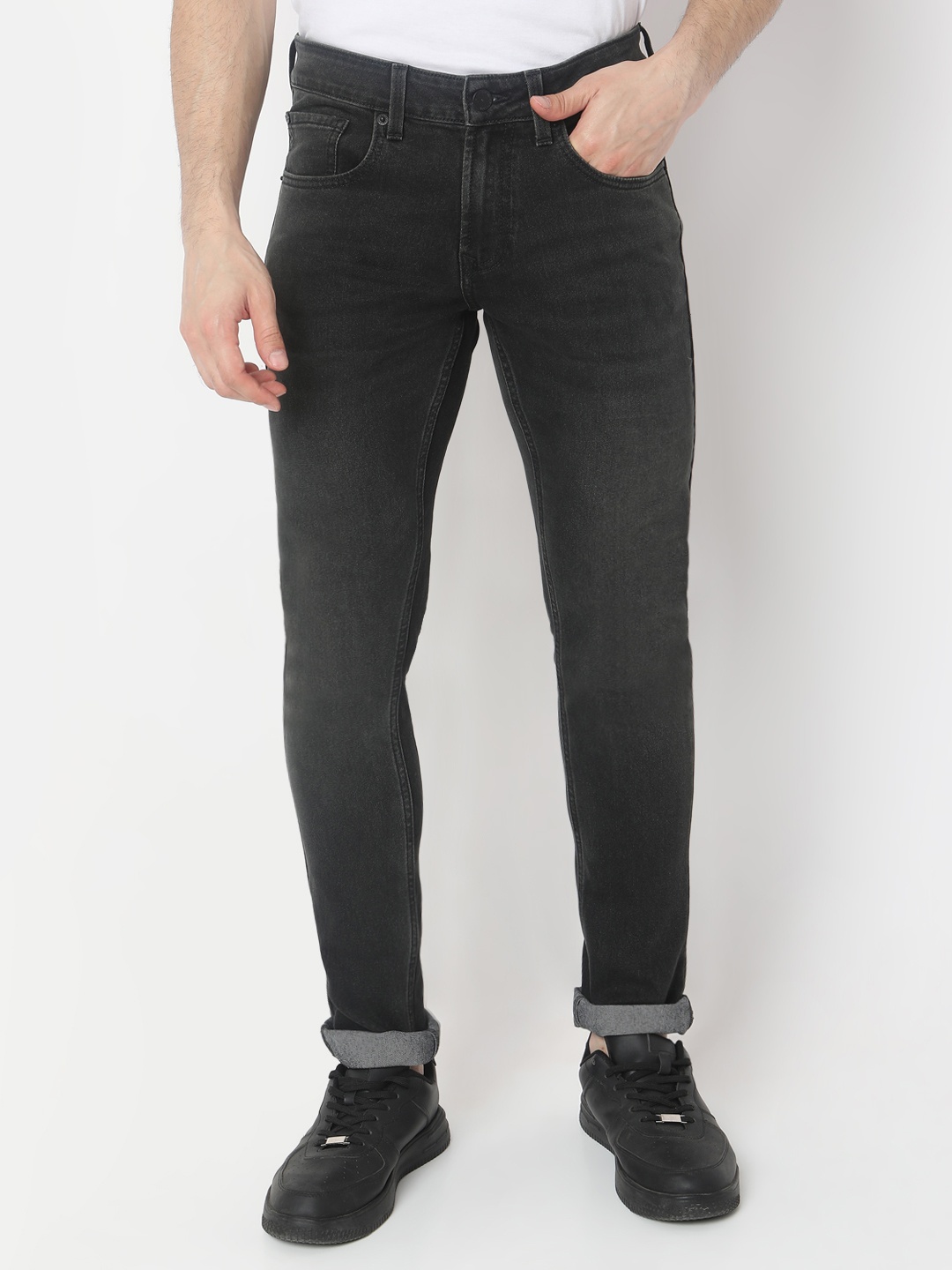 

SPYKAR Men Slim Fit Stretchable Jeans, Charcoal