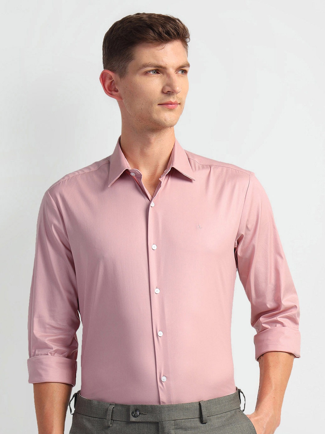 

Arrow New York Manhattan Slim Fit Twill Formal Shirt, Pink
