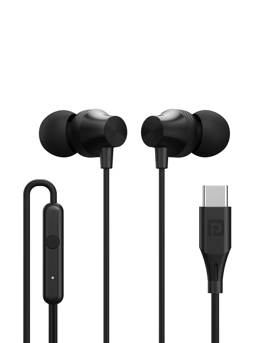 

Portronics Wired Earphones with Mic, Black