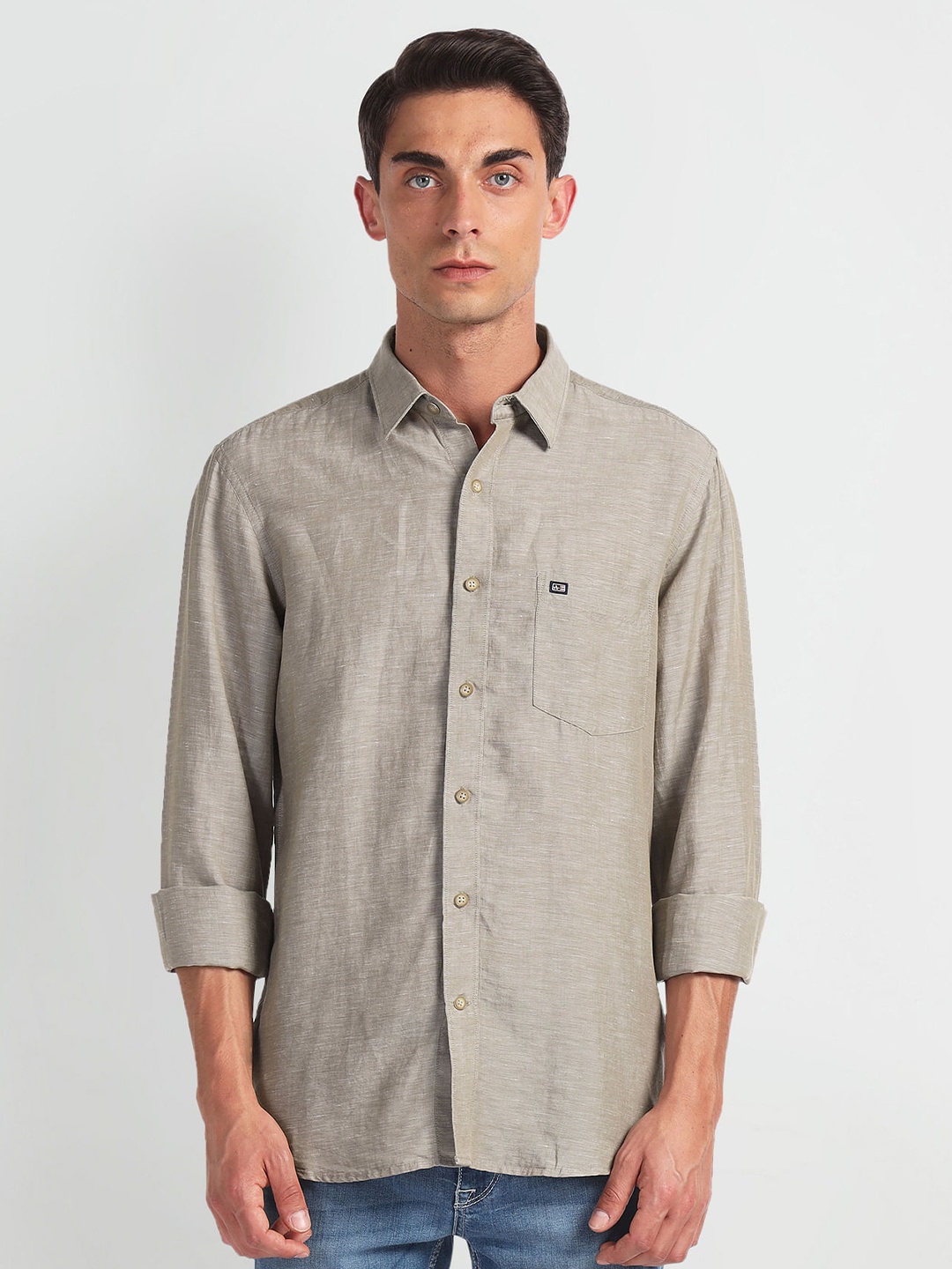 

Arrow Sport Long Sleeves Pure Linen Casual Shirt, Brown