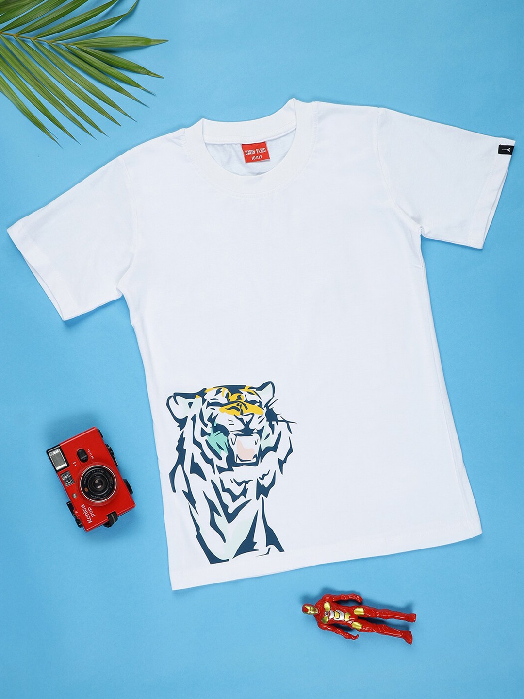 

Gavin Paris Boys Animal Printed Pure Cotton T-shirt, White