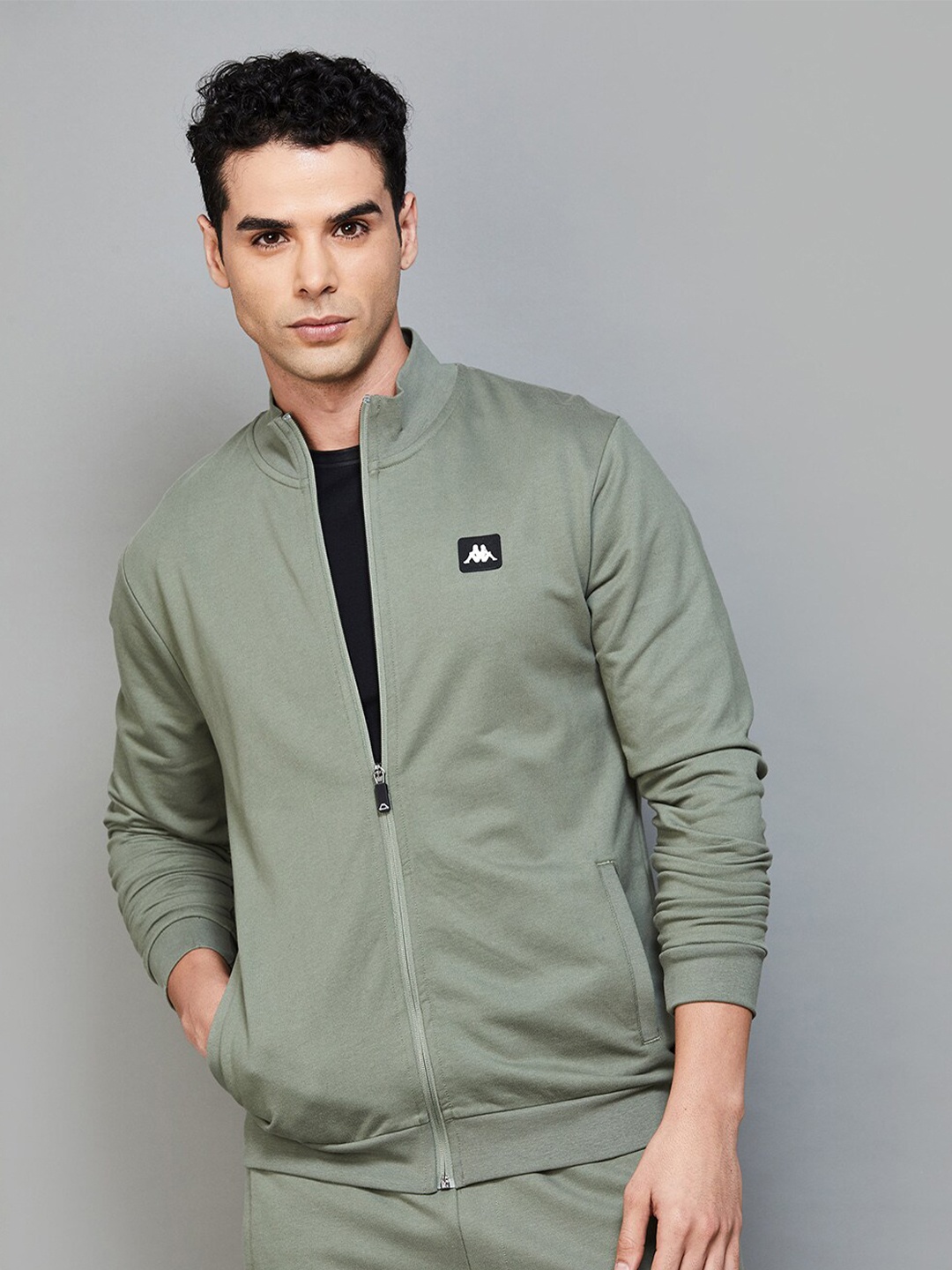 

Kappa Mock Collar Cotton Sweatshirt, Olive