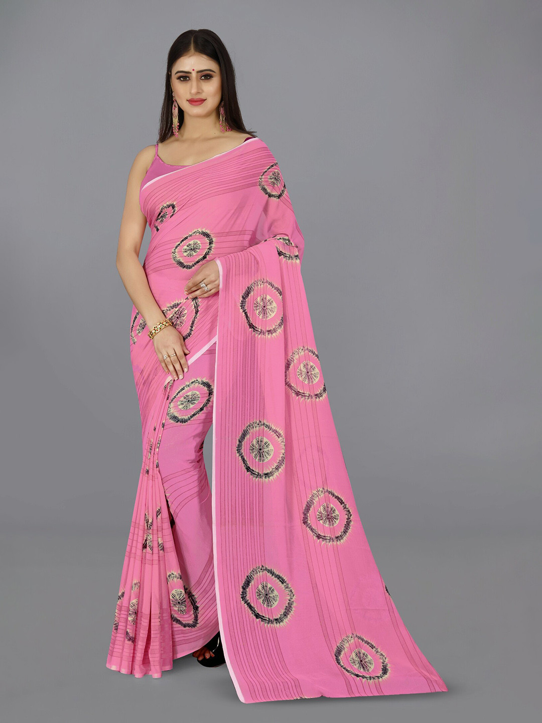 

ANAND SAREES Floral Printed Saree, Pink