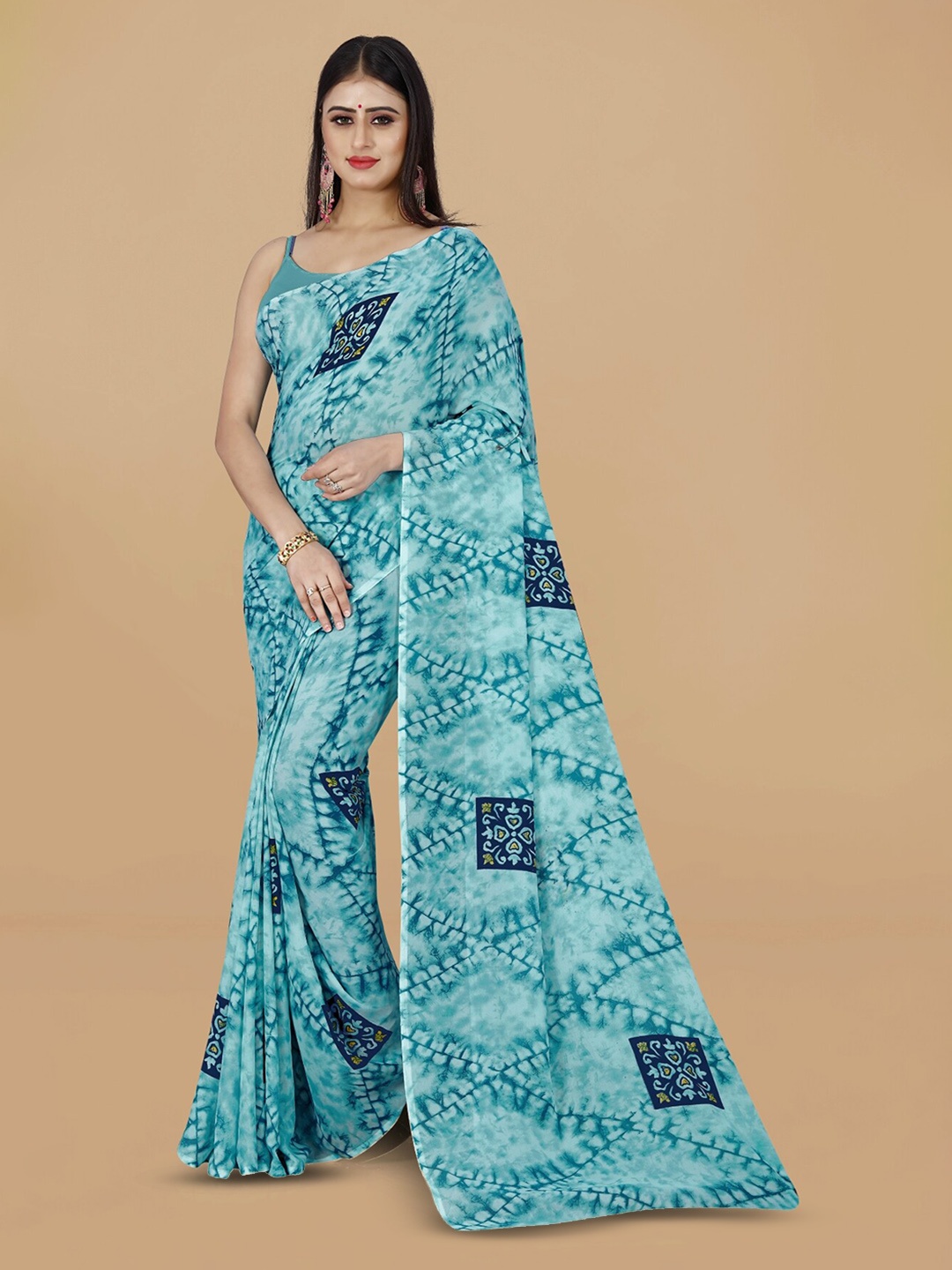 

ANAND SAREES Ethnic Motifs Printed Saree, Blue