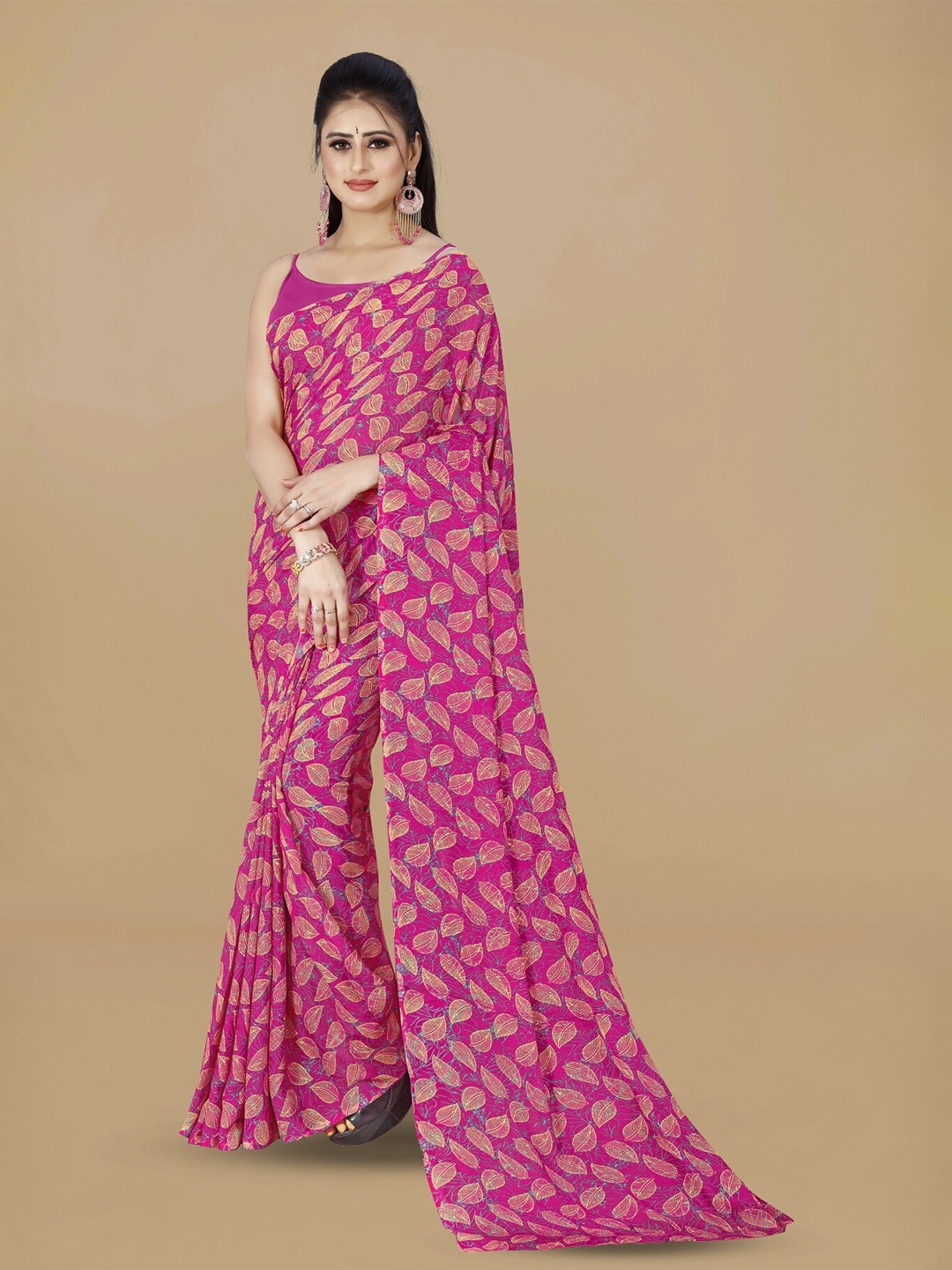 

ANAND SAREES Floral Printed Saree, Pink