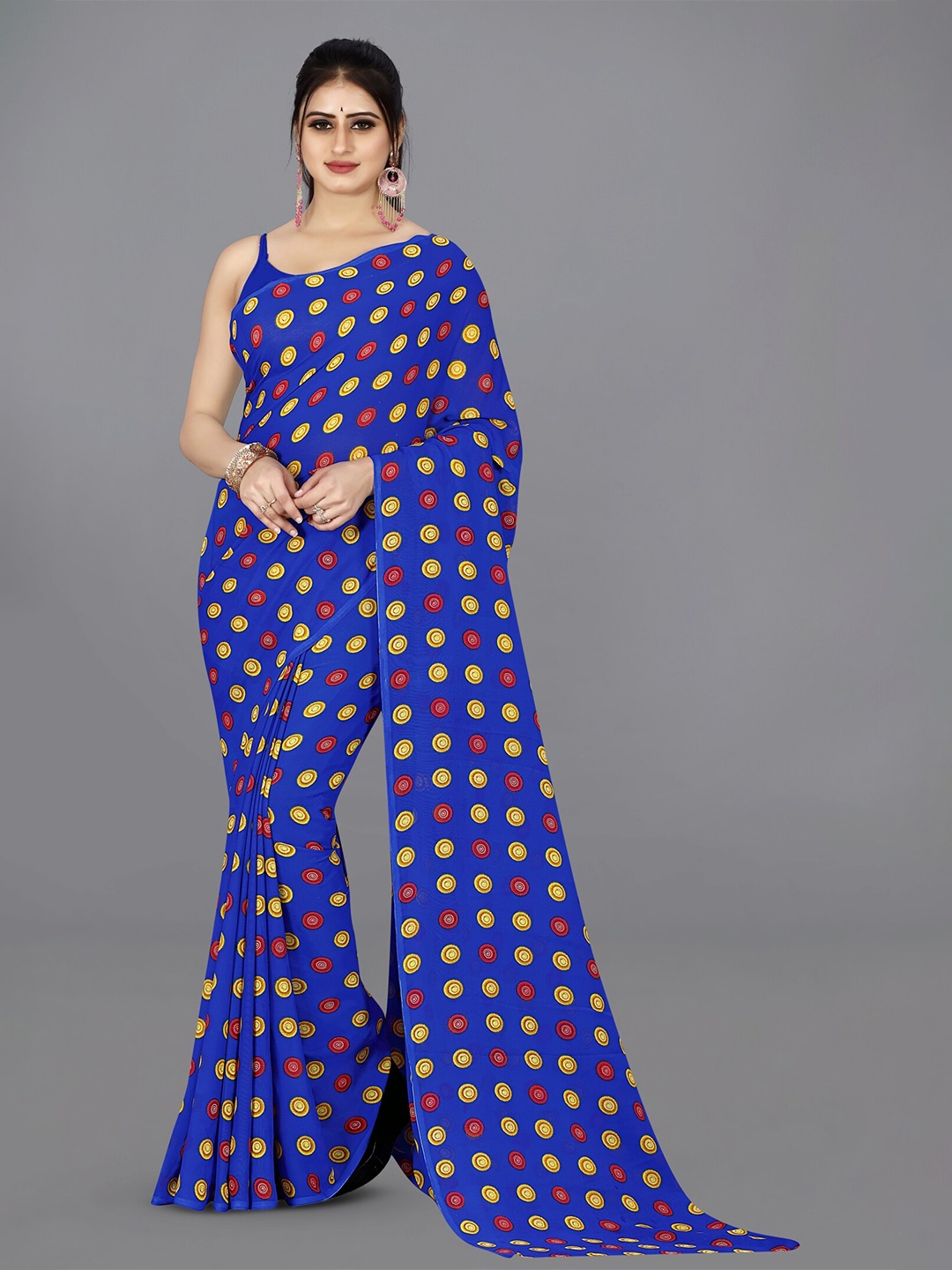 

ANAND SAREES Ethnic Motifs Printed Saree, Blue