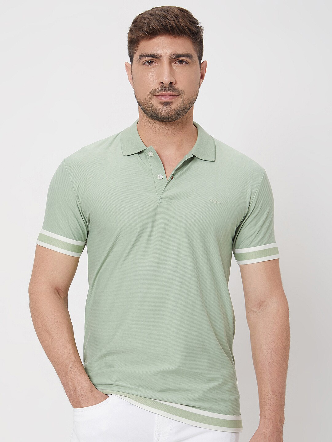 

Mufti Polo Collar Cotton Slim Fit T-shirt, Green