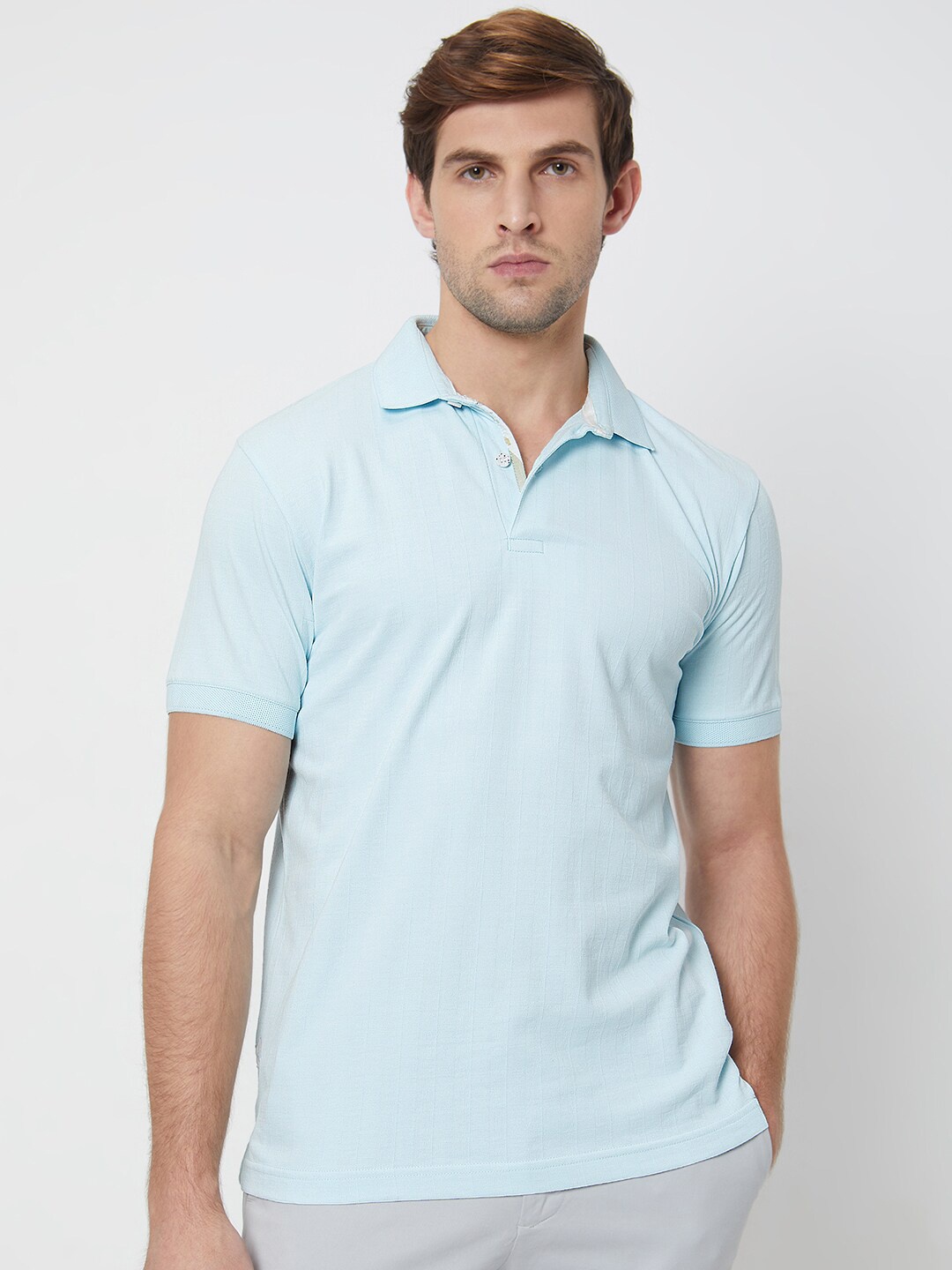 

Mufti Slim Fit Polo Collar Cotton Casual T-shirt, Blue