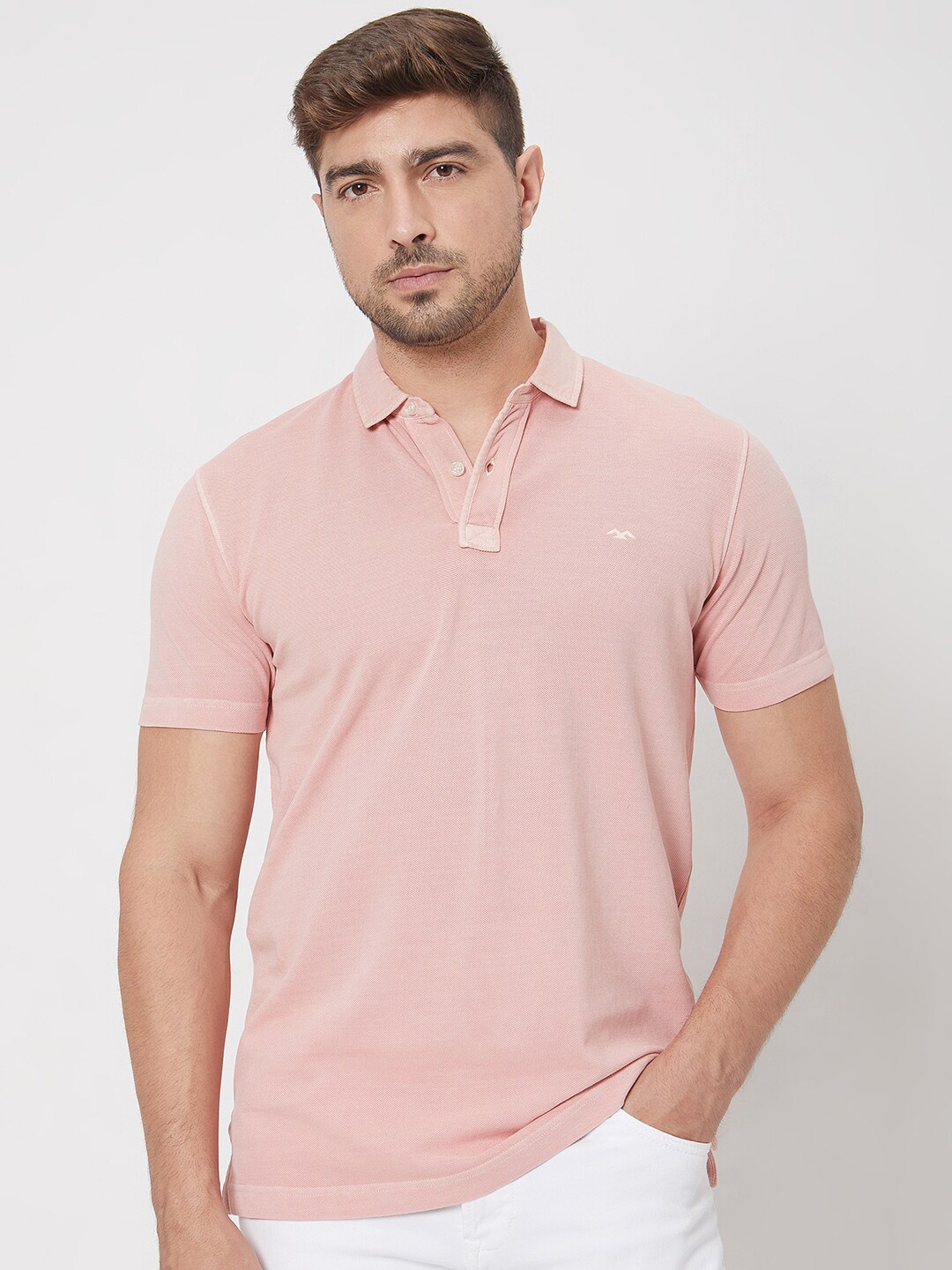 

Mufti Polo Collar Cotton Slim Fit T-shirt, Pink