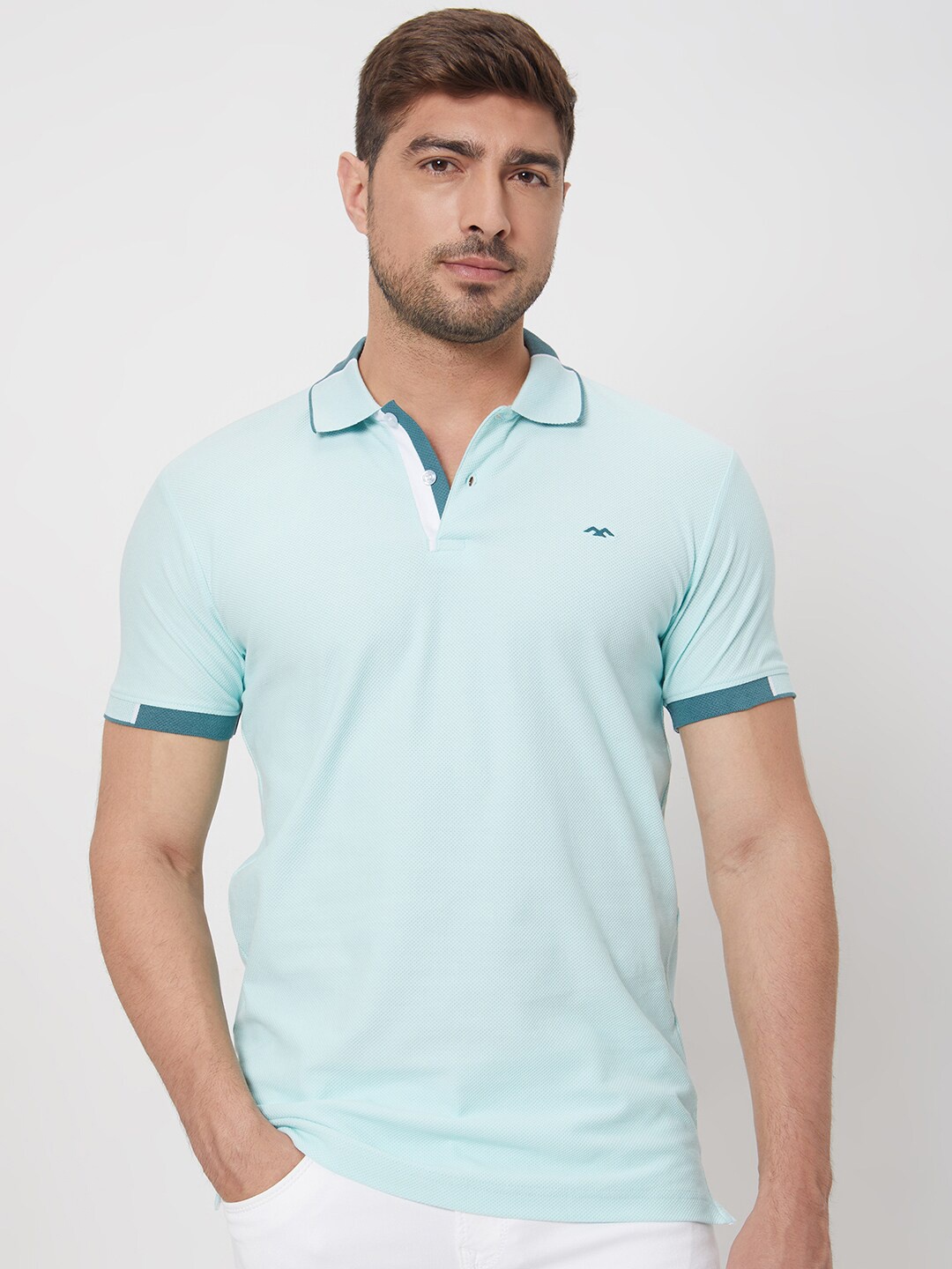 

Mufti Slim Fit Polo Collar Cotton Casual T-shirt, Blue