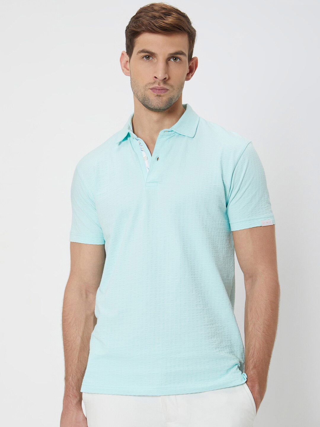 

Mufti Polo Collar Cotton Slim Fit T-shirt, Blue
