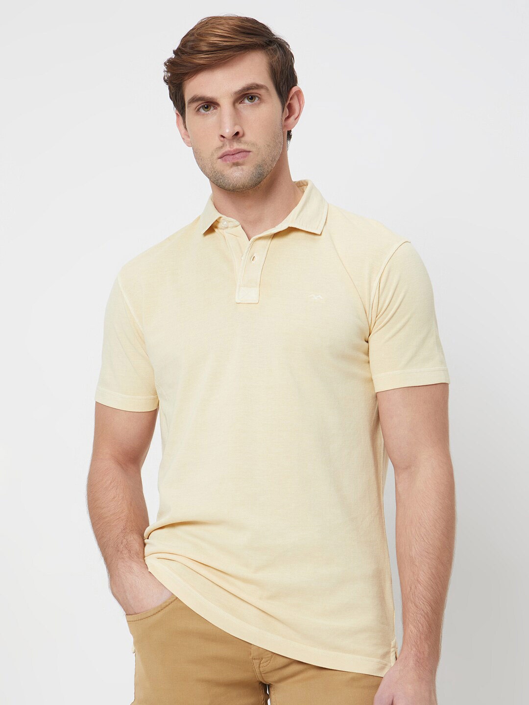 

Mufti Slim Fit Polo Collar Cotton Casual T-shirt, Beige