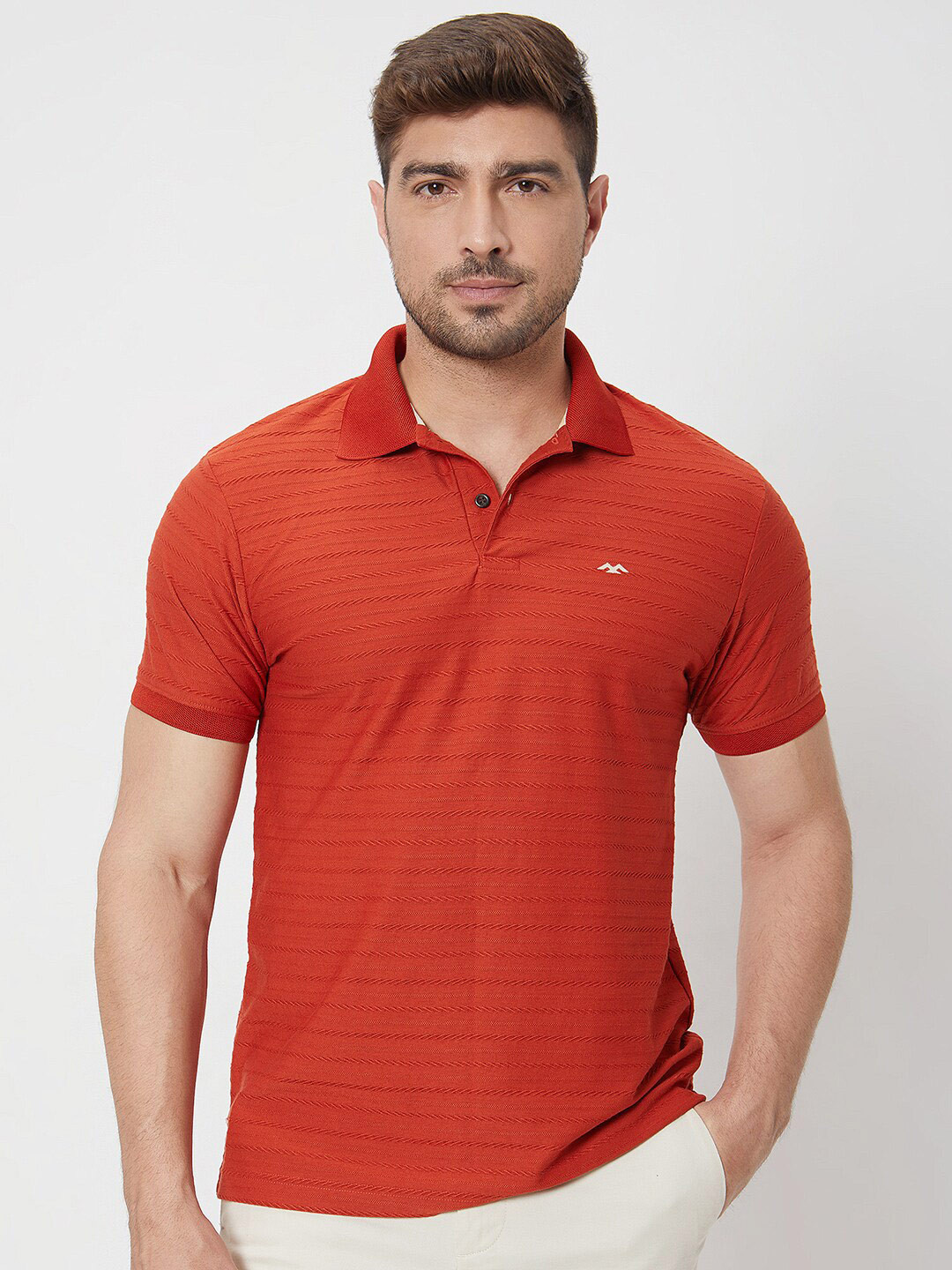 

Mufti Polo Collar Slim Fit T-shirt, Rust