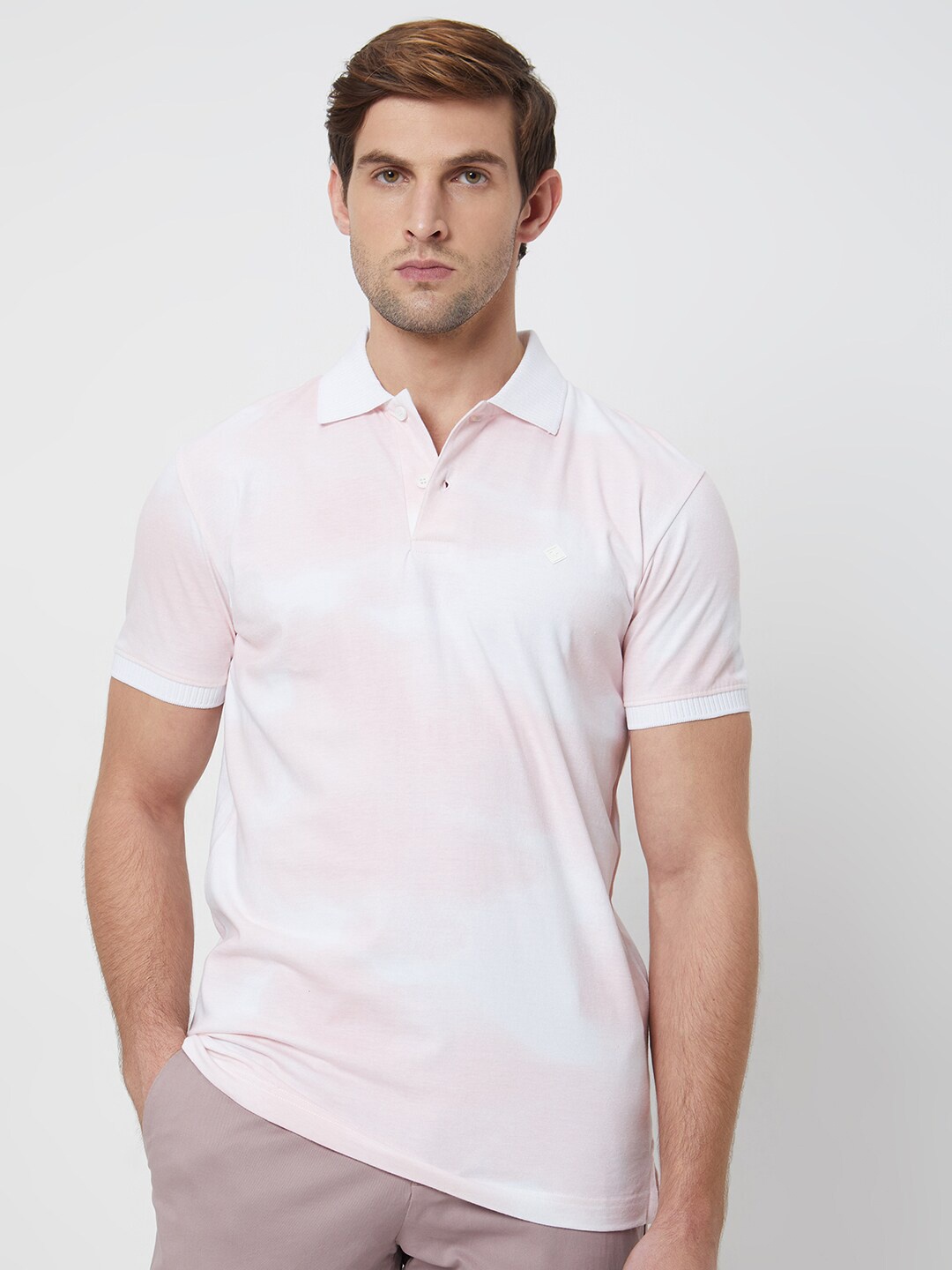 

Mufti Slim Fit Polo Collar Cotton Casual T-shirt, Pink