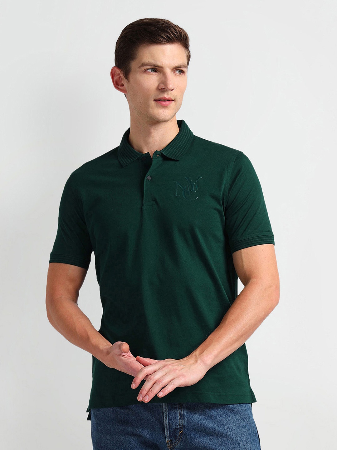 

Arrow New York Polo Collar Short Sleeves T-shirt, Green