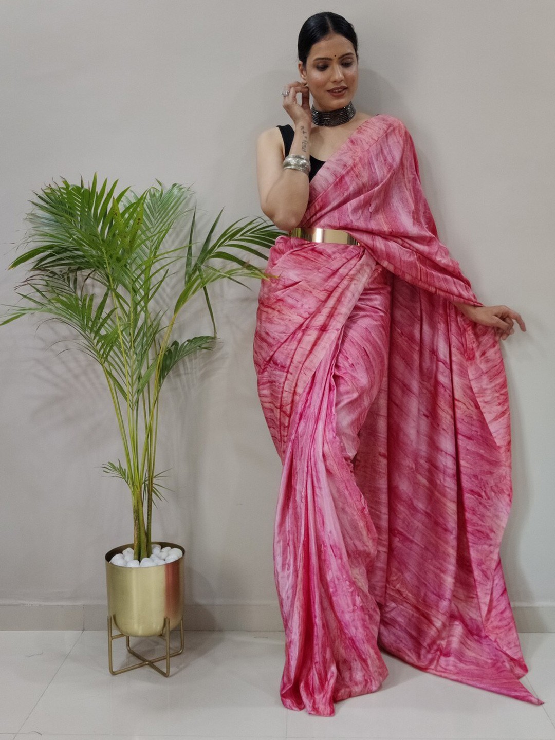 

Reeta Fashion Silk Blend Saree, Pink