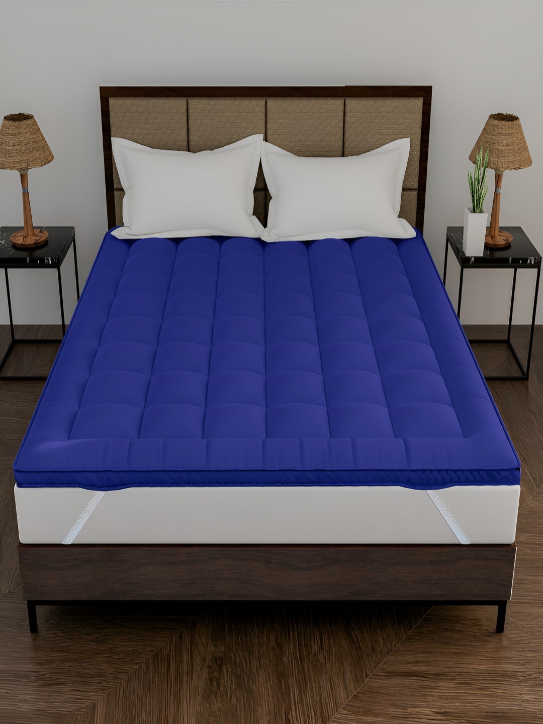 

DAKSH Blue Quilted Breathable Mattress Protector