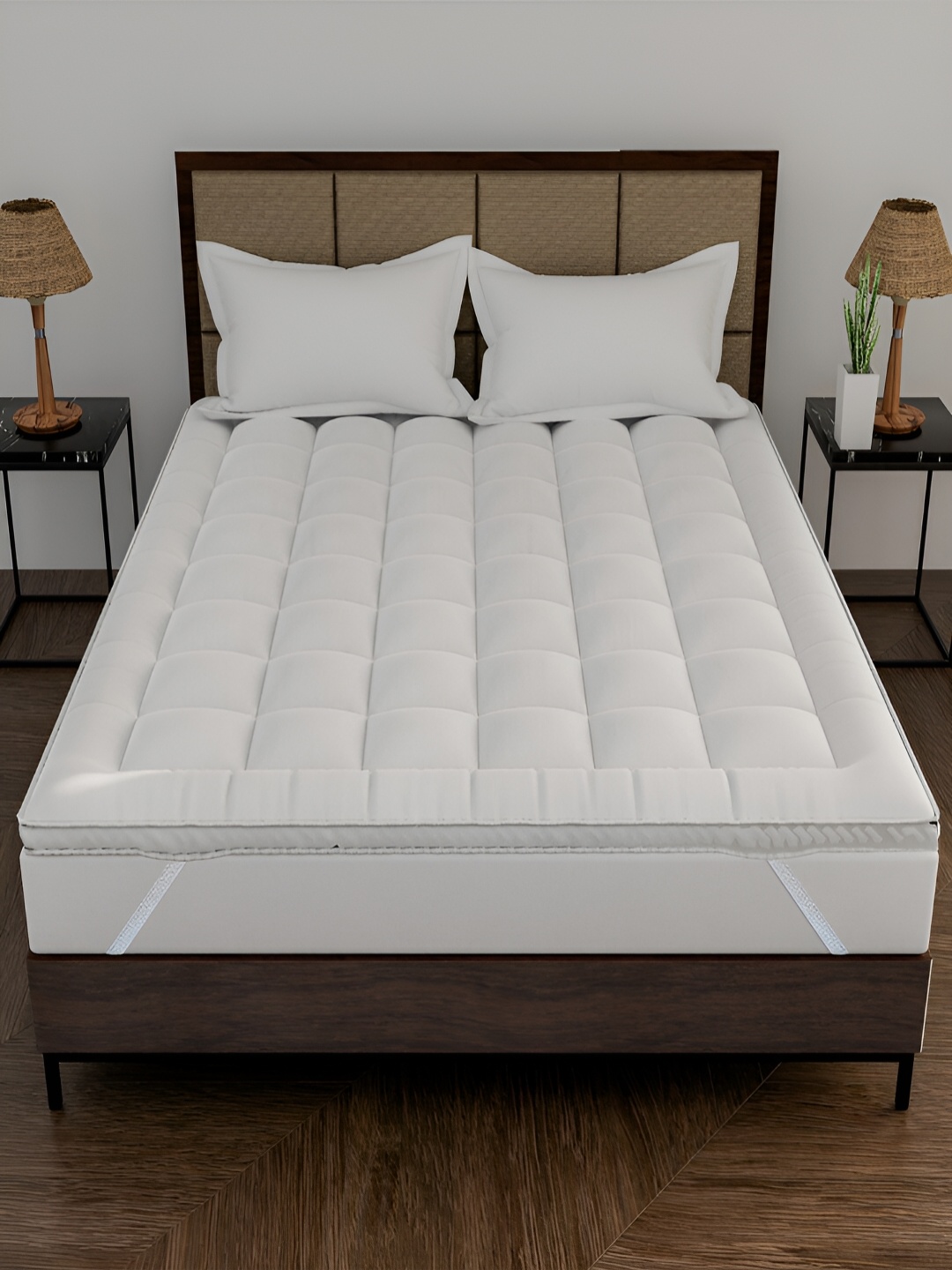 

DAKSH White Quilted Breathable Mattress Protector
