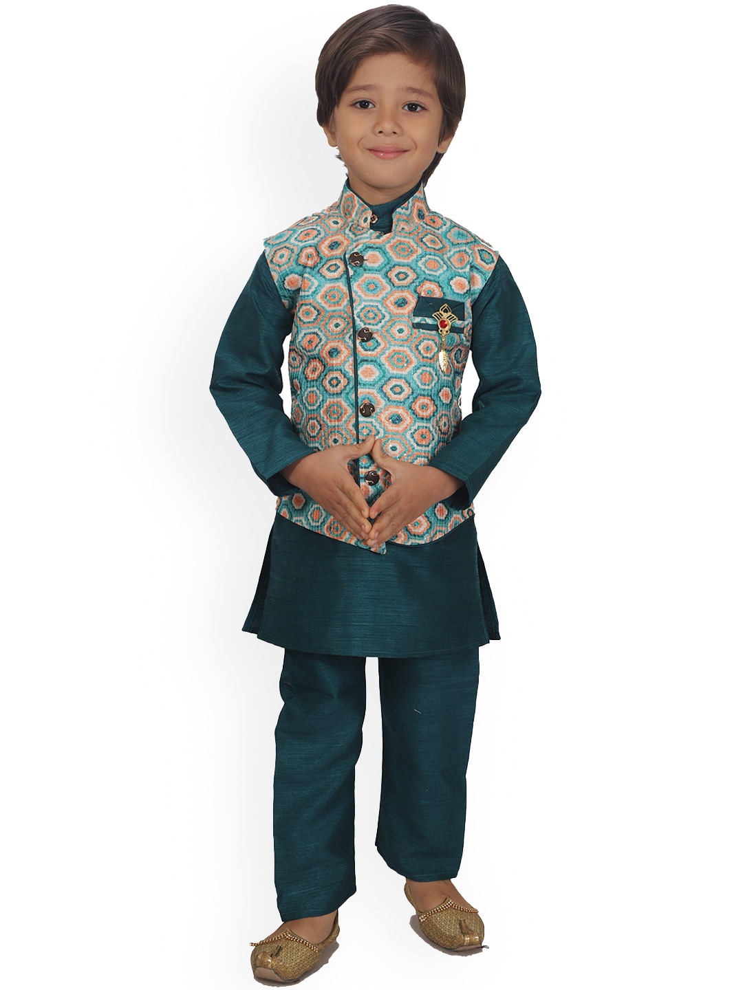 

BAESD Boys Regular Kurta with Pyjamas, Green