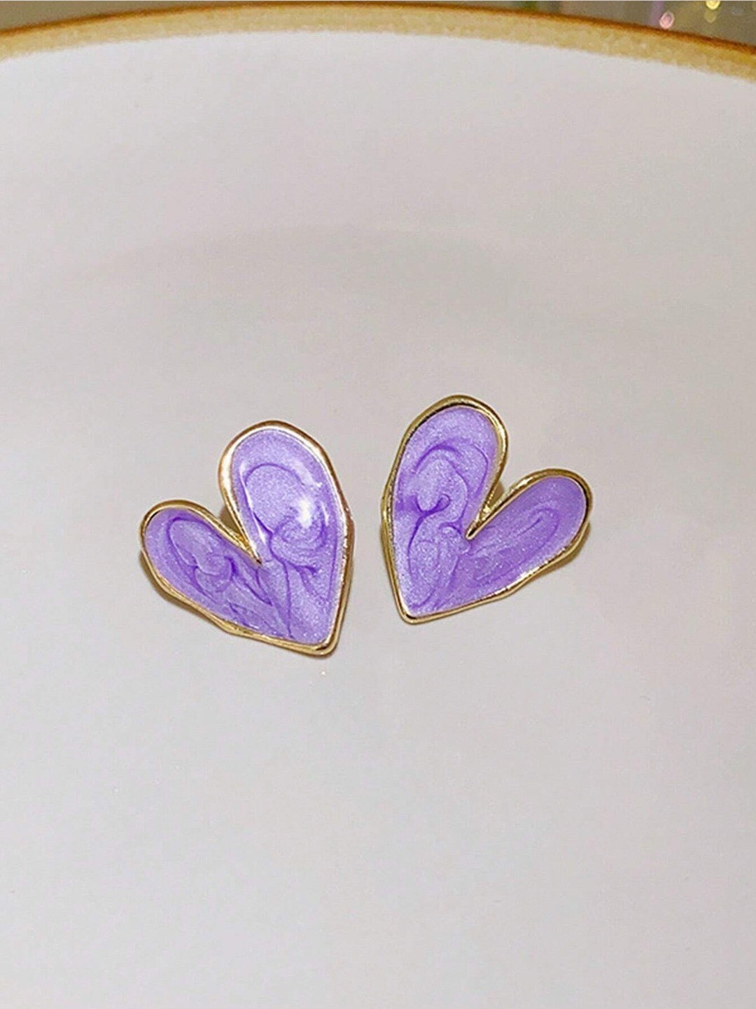 

FIMBUL Gold-Plated Classic Stud Earrings, Purple