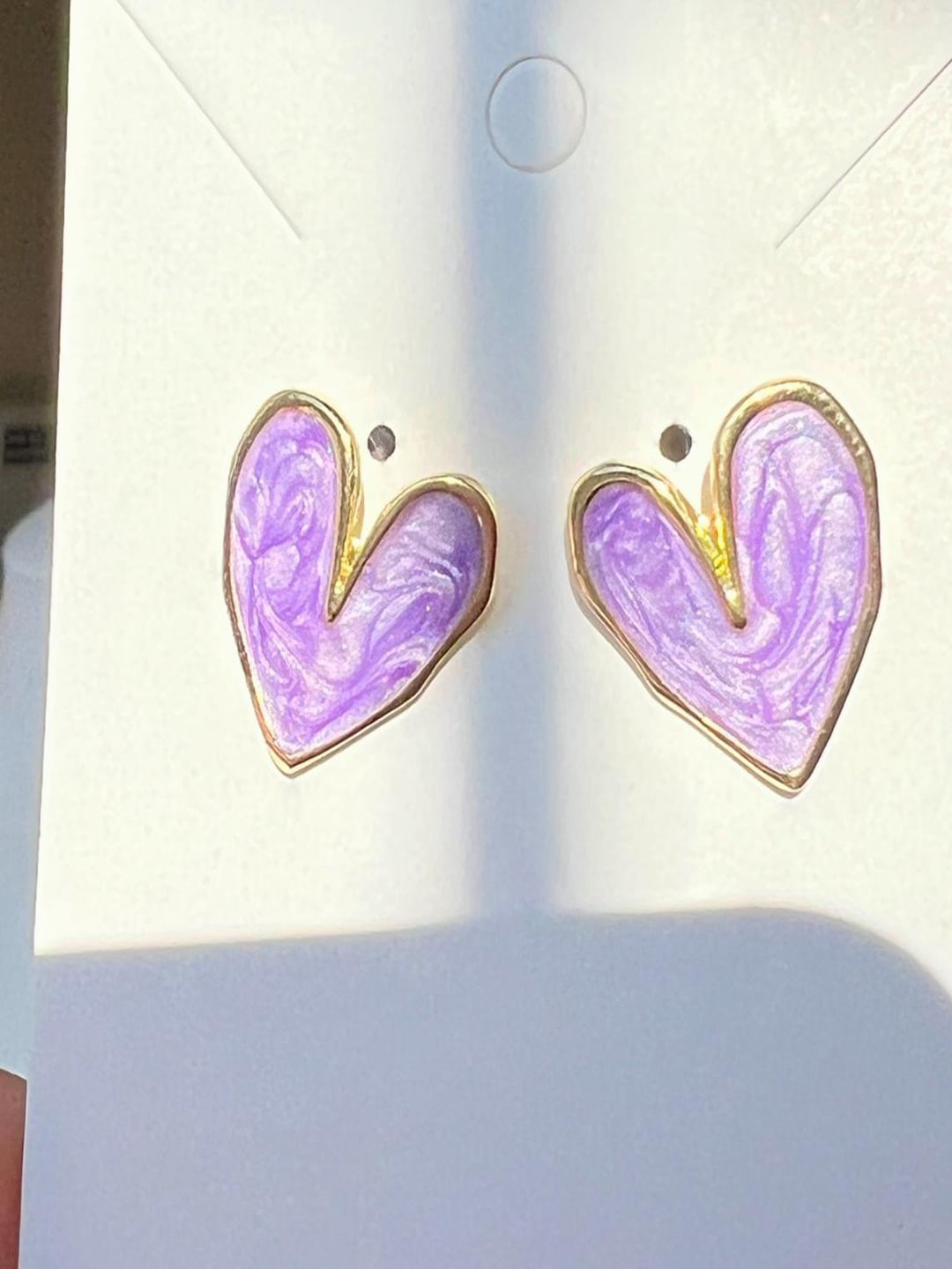 

FIMBUL Gold-Plated Classic Studs Earrings, Purple