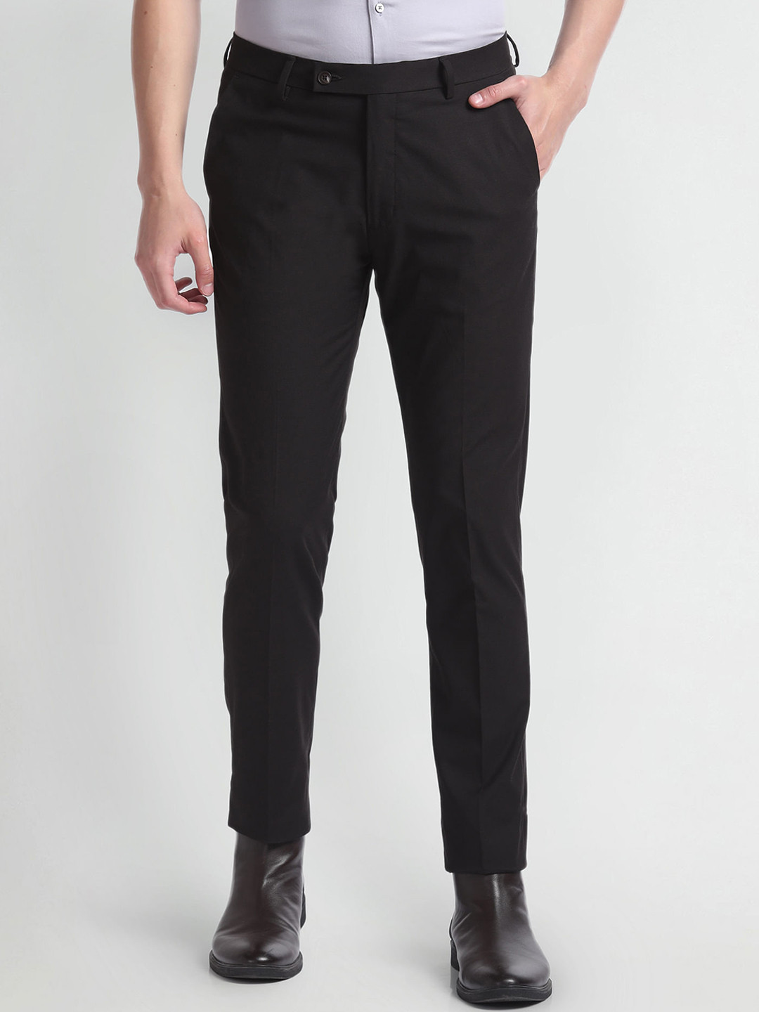 

Arrow Men Slim Fit Mid-Rise Formal Trouser, Brown