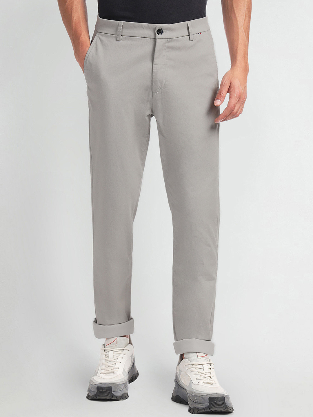 

Arrow Sport Men Smart Slim Fit Mid Rise Trousers, Grey