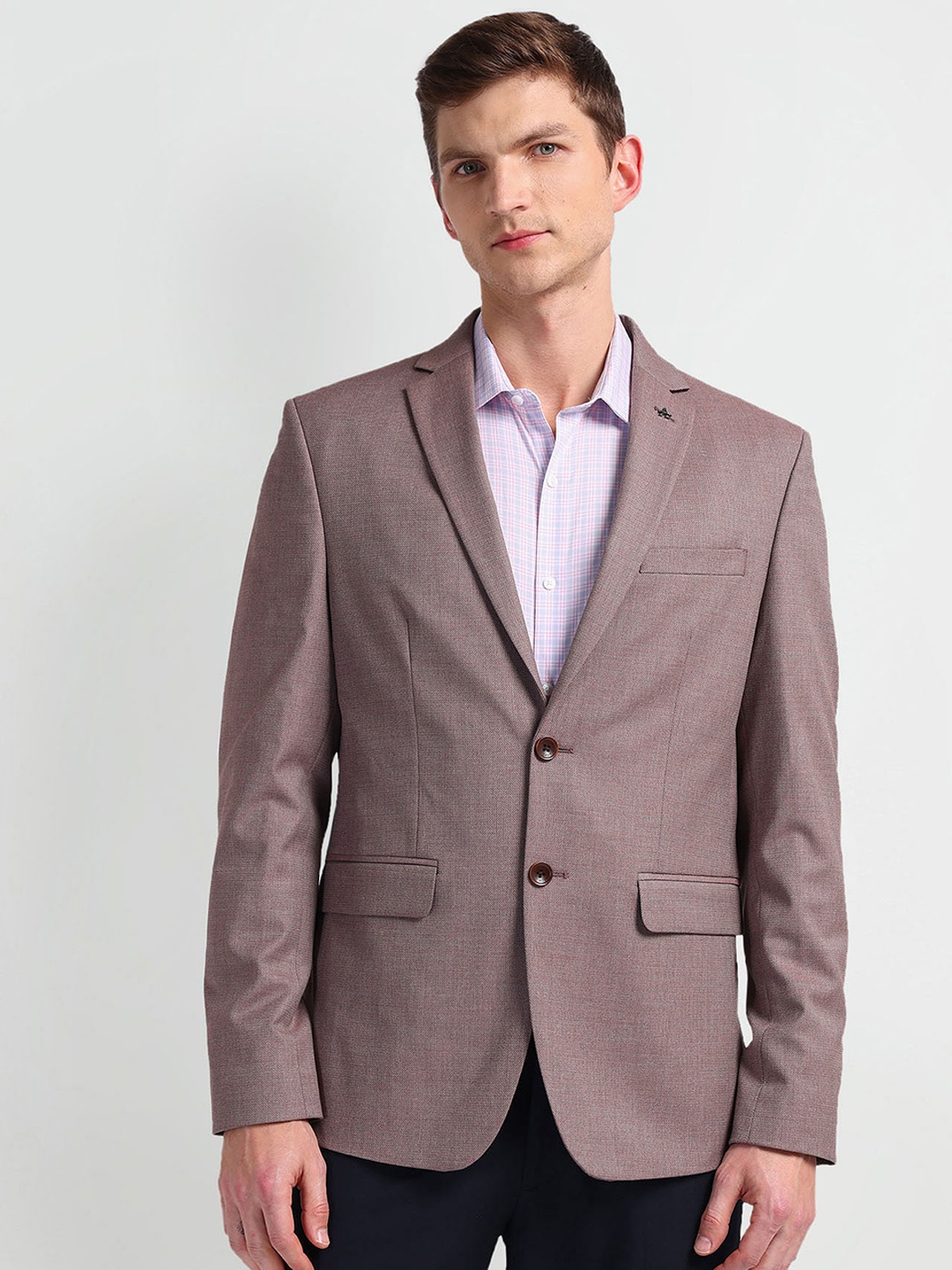 

Arrow Dobby Tailored Fit Single Breasted Blazer, Maroon